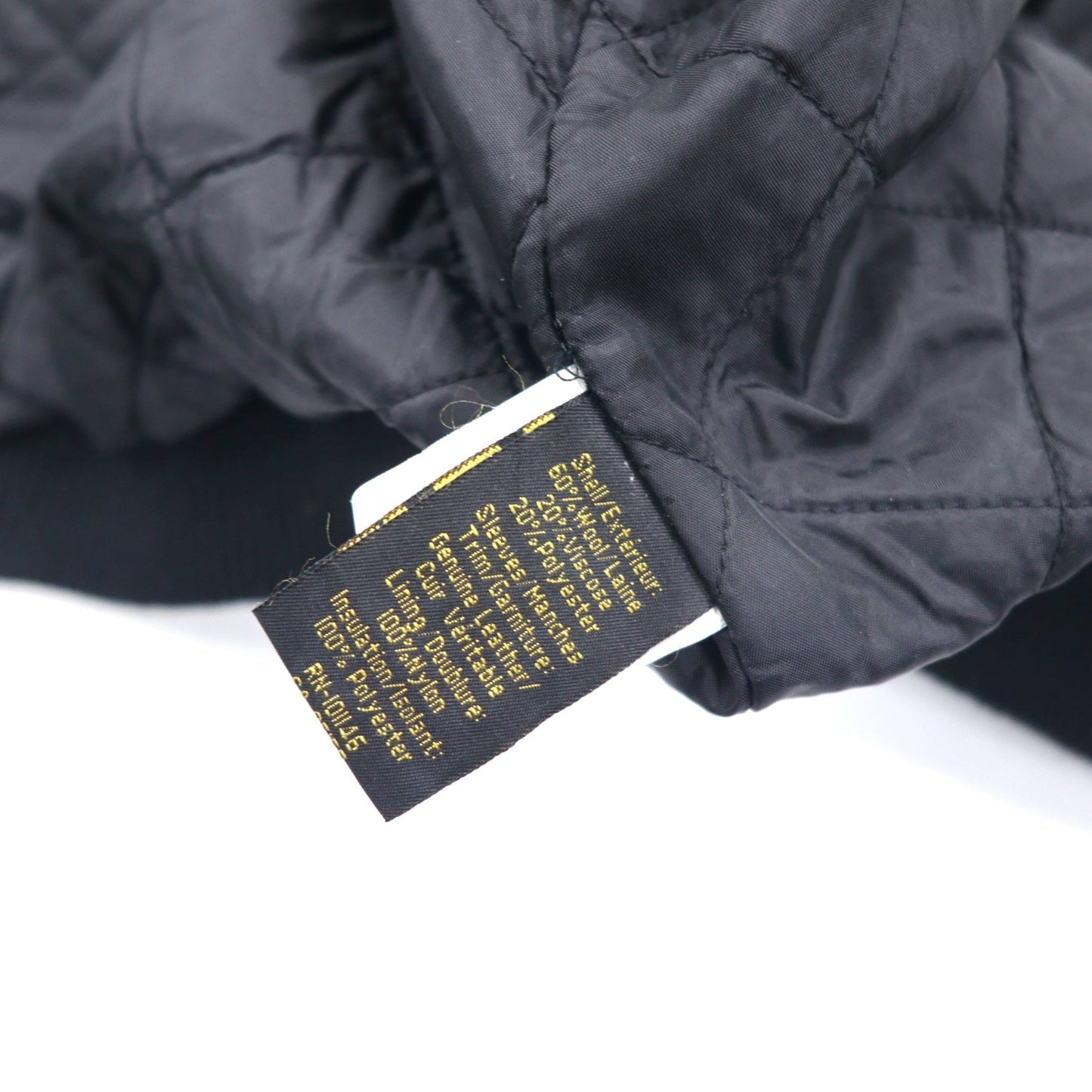 00年代 NORTH END 袖レザー メルトン スタジャン XL ブラック ウール NEW BRUNSWICK