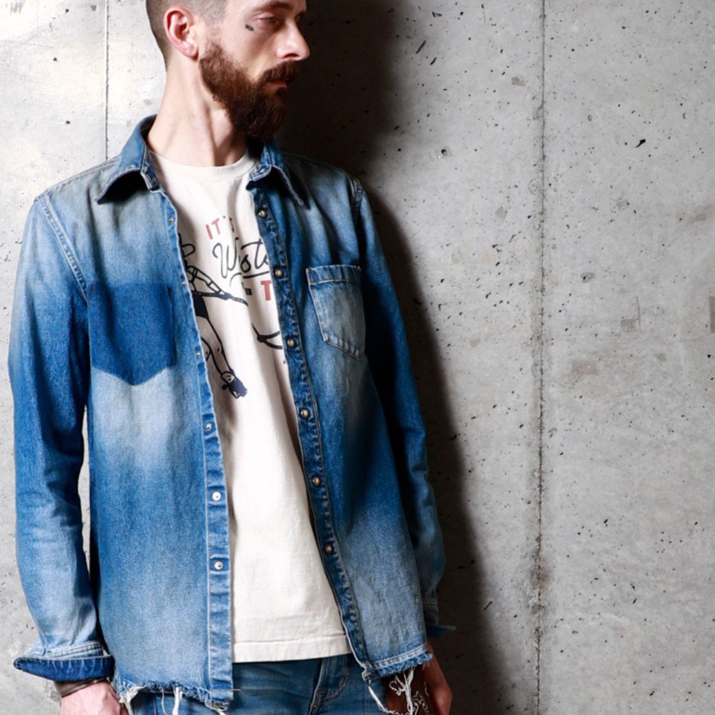 10oz DENIM SHIRTS(GRUNGE)