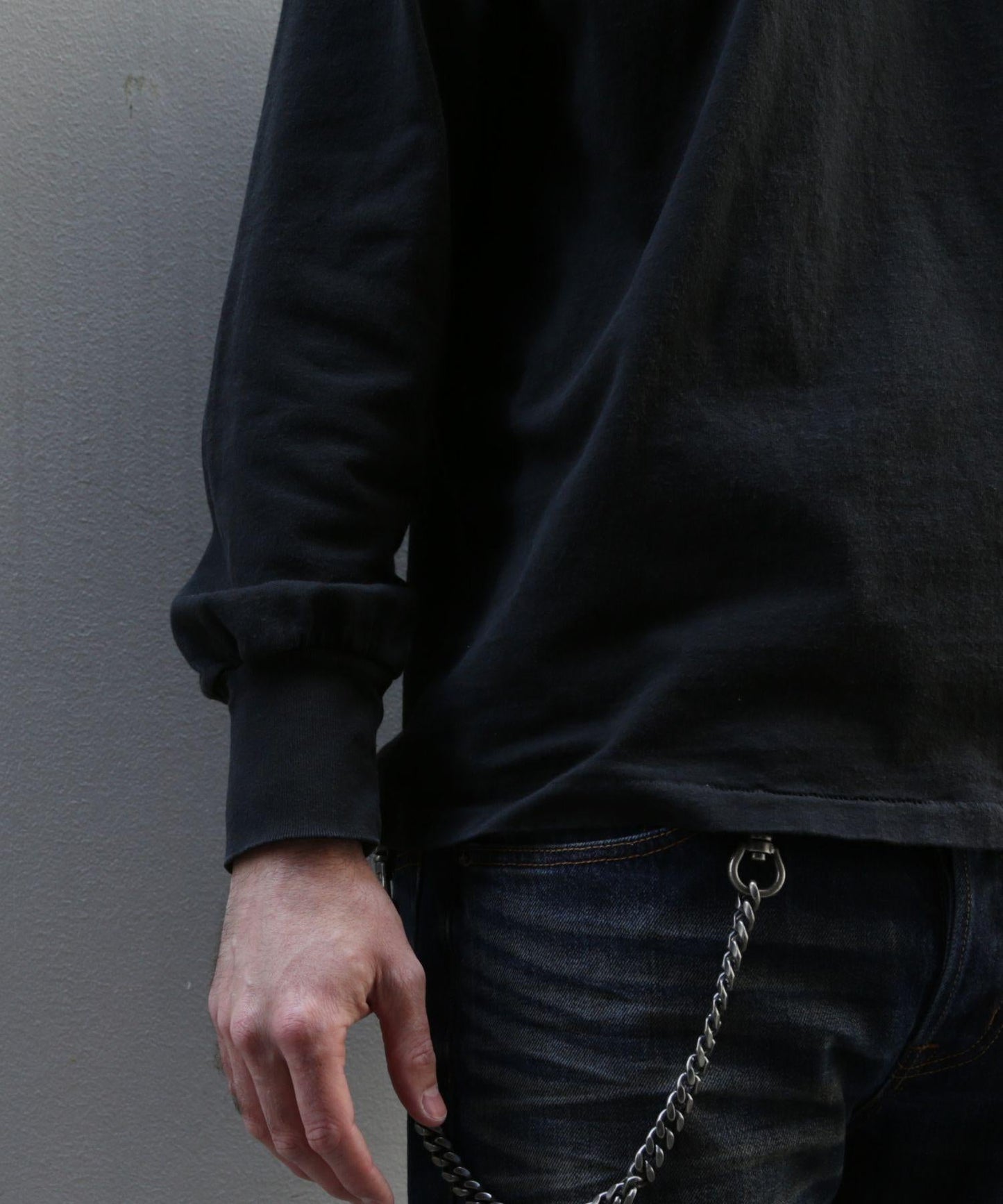 DRY COTTON JERSEY EMBROIDERY L/STEE/BLACK