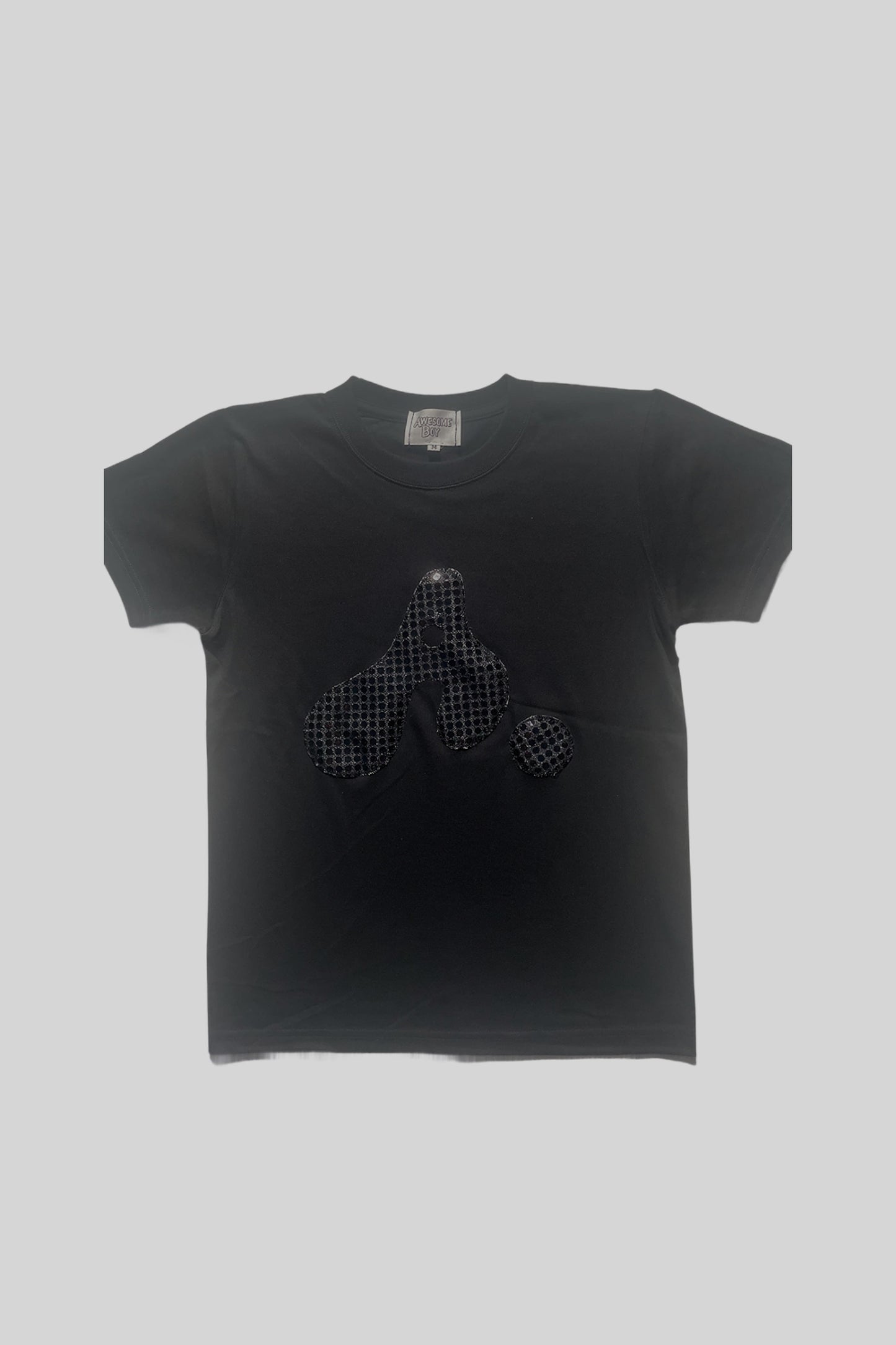 WOMAN's "A" LOGO TEE(SPANGLE BLACK)