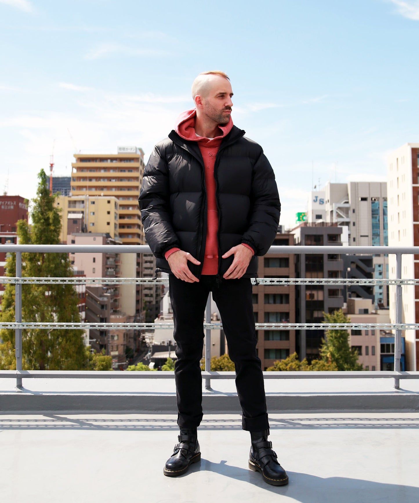 NYLON DOWN JACKET/BLACK