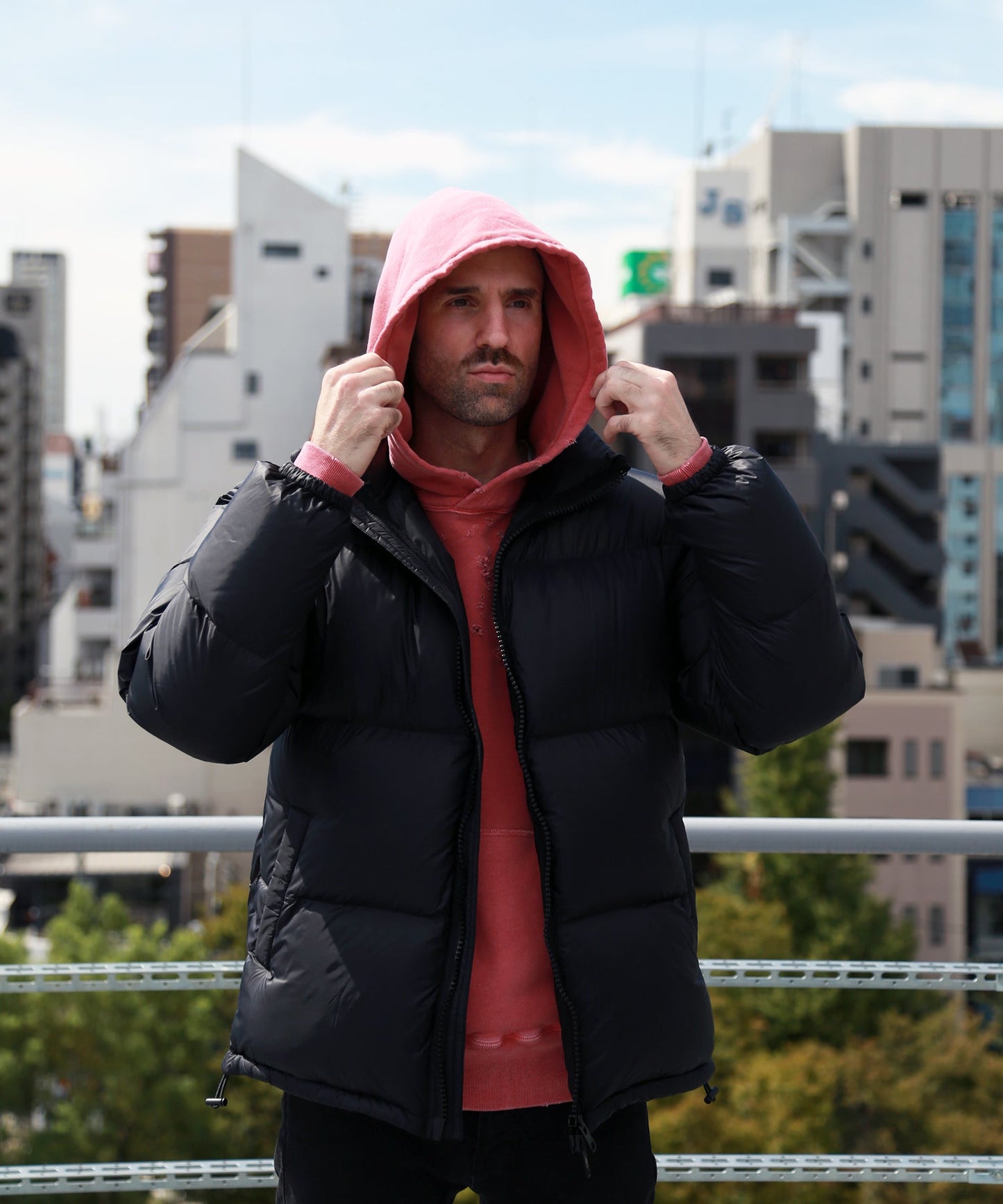NYLON DOWN JACKET/BLACK