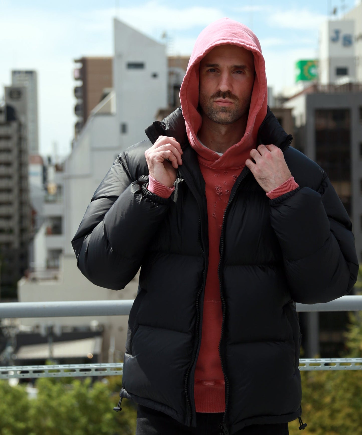 NYLON DOWN JACKET/BLACK