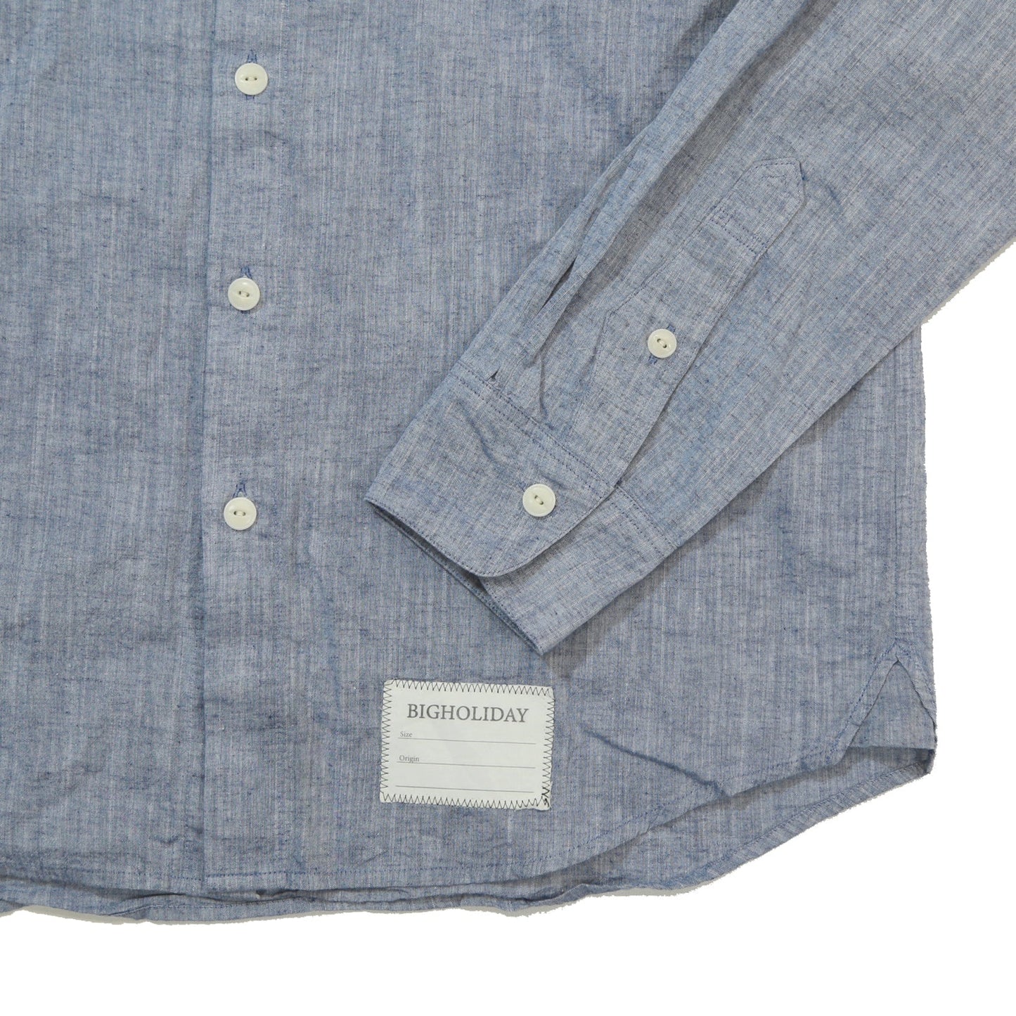 COTTON LINEN CHAMBRAY SHIRTS/ NAVY