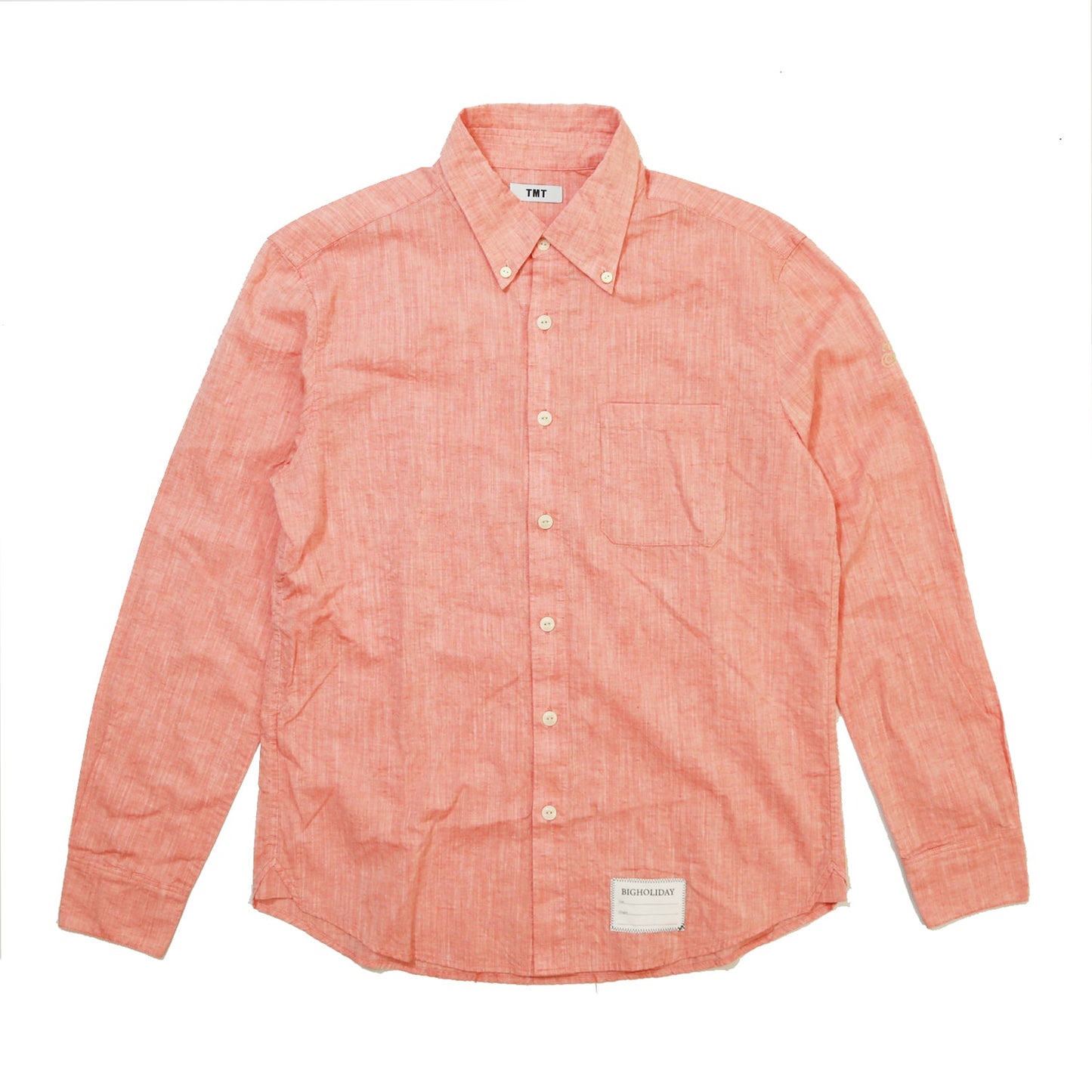 COTTON LINEN CHAMBRAY SHIRTS/ ORANGE