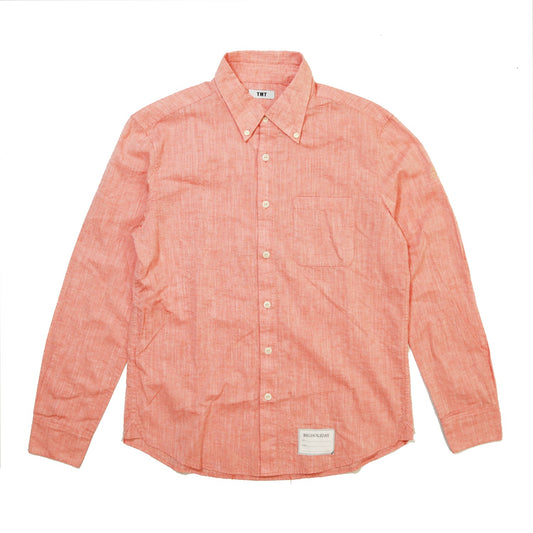 COTTON LINEN  CHAMBRAY SHIRTS/ ORANGE