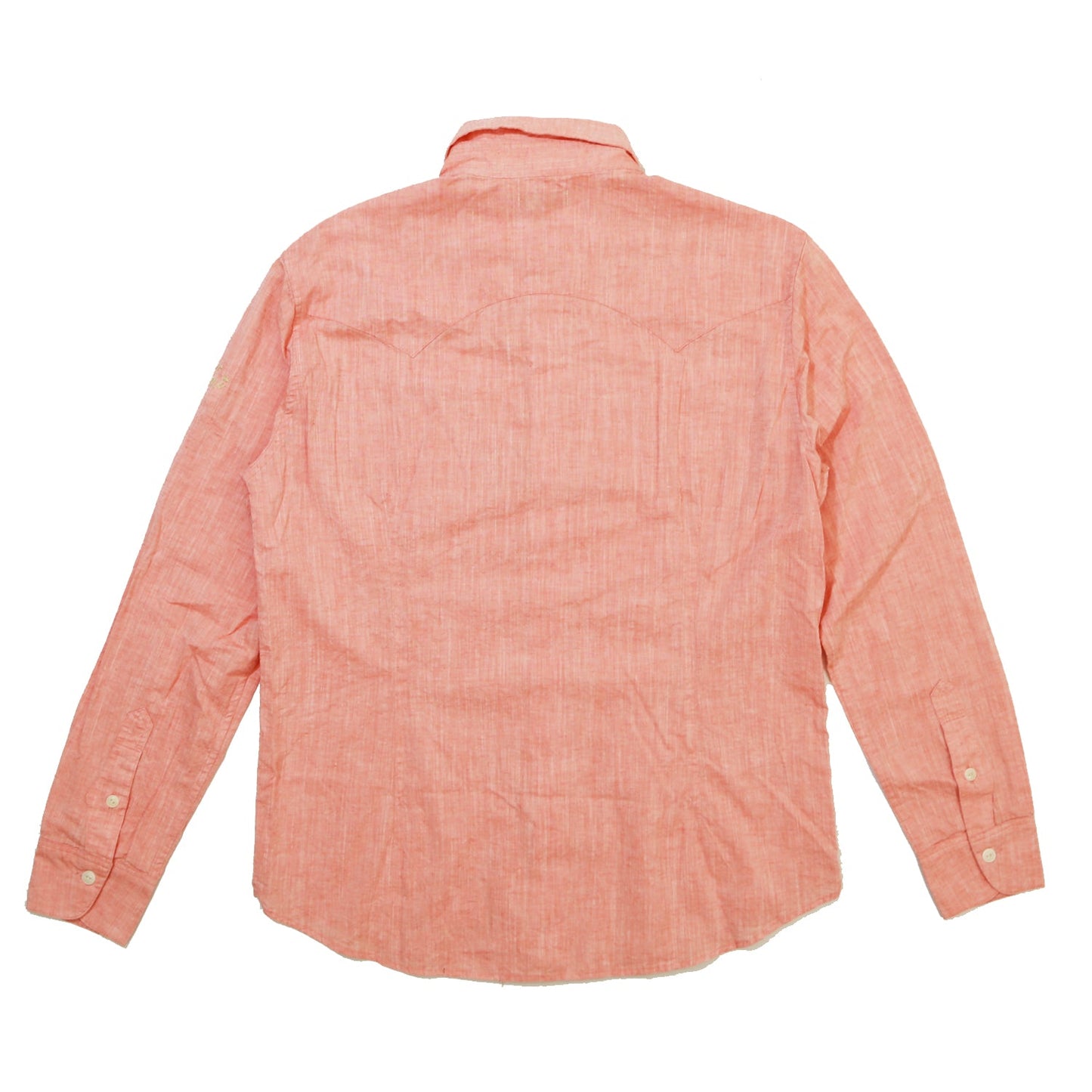 COTTON LINEN CHAMBRAY SHIRTS/ ORANGE
