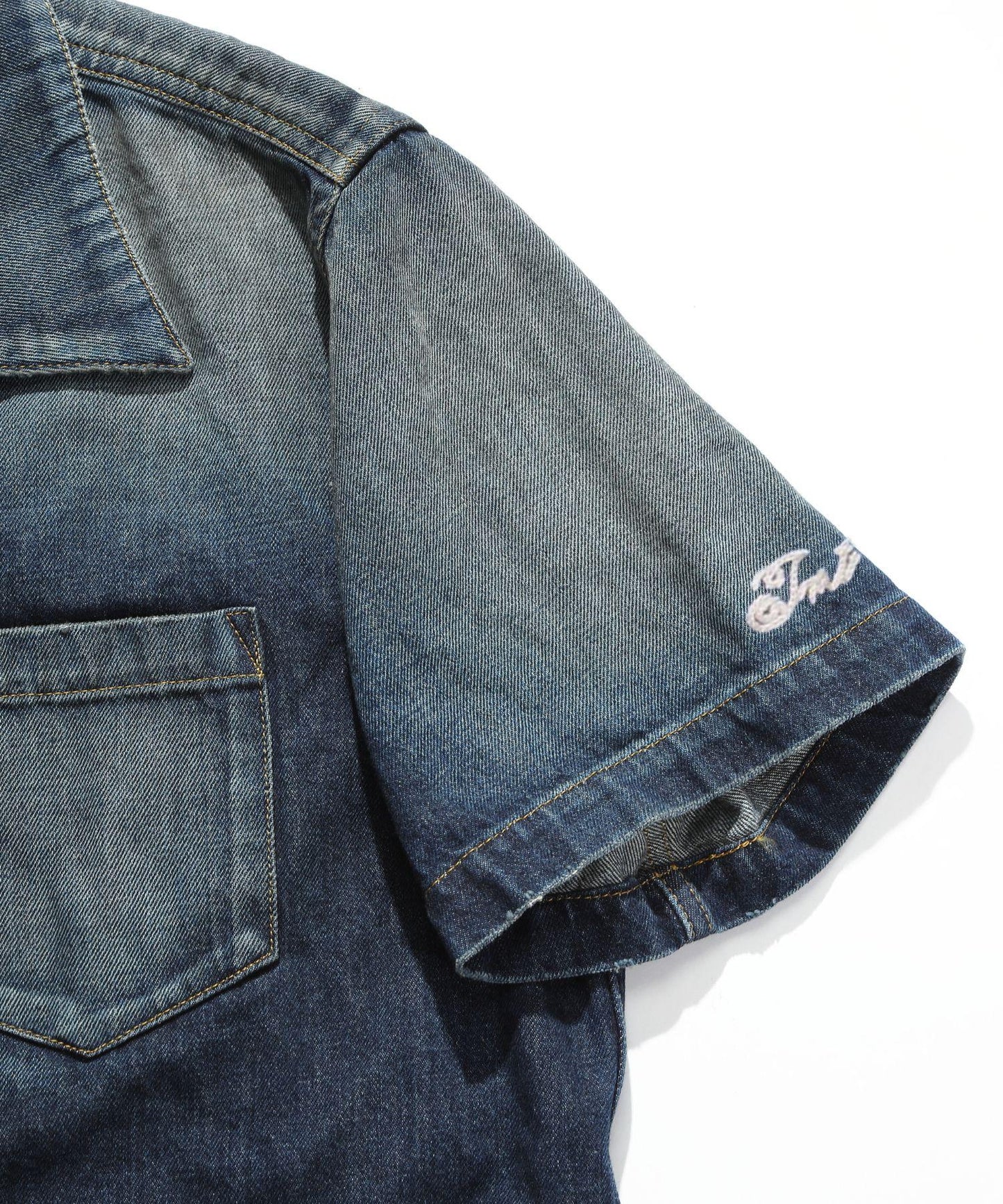 10oz DENIM SHORT SLEEVE SHIRTS(REGULAR FIT)