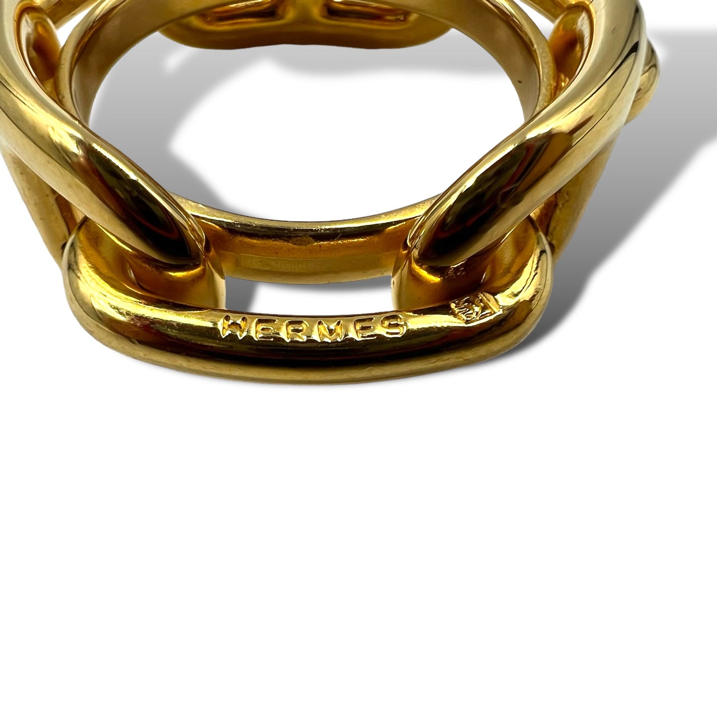 HERMES シェーヌダンクル スカーフリング ゴールド メタル