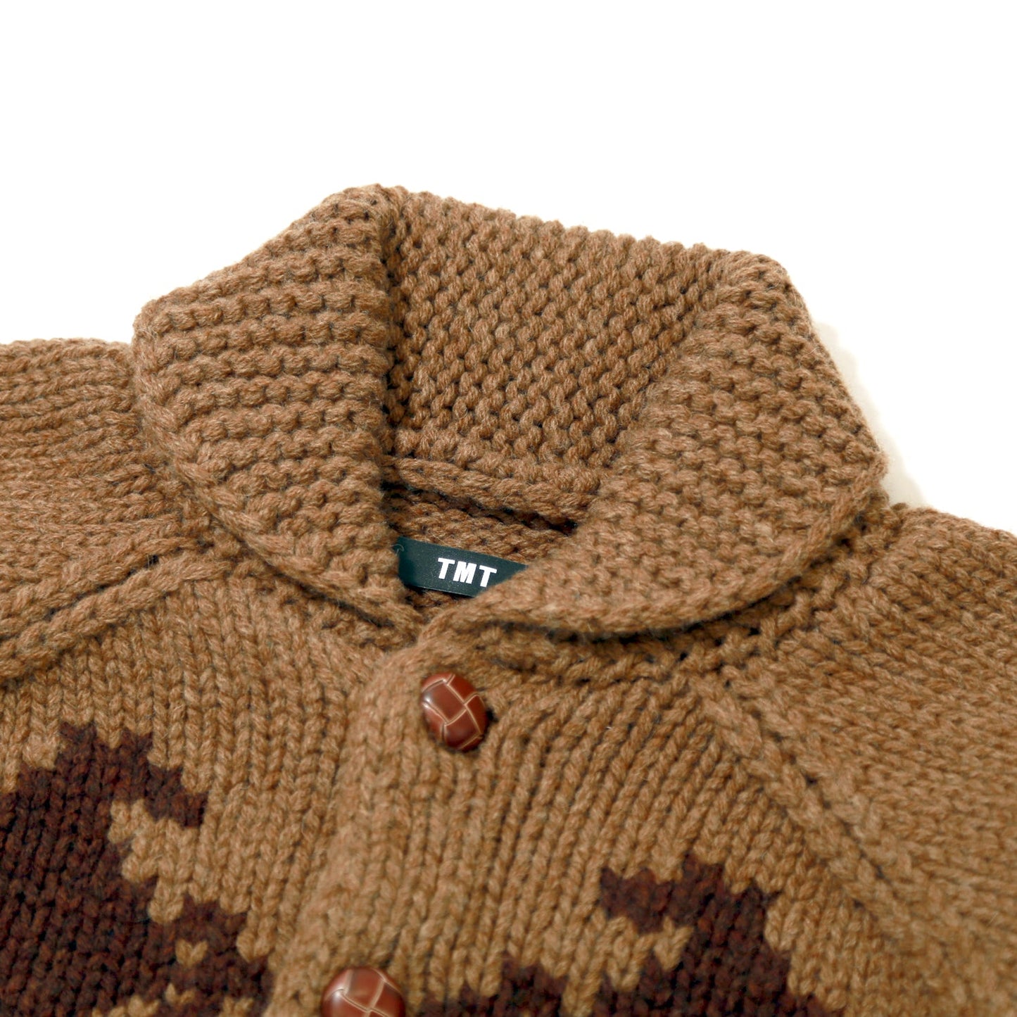 ROUGH GAUGE COWICHAN CARDIGAN/ BROWN