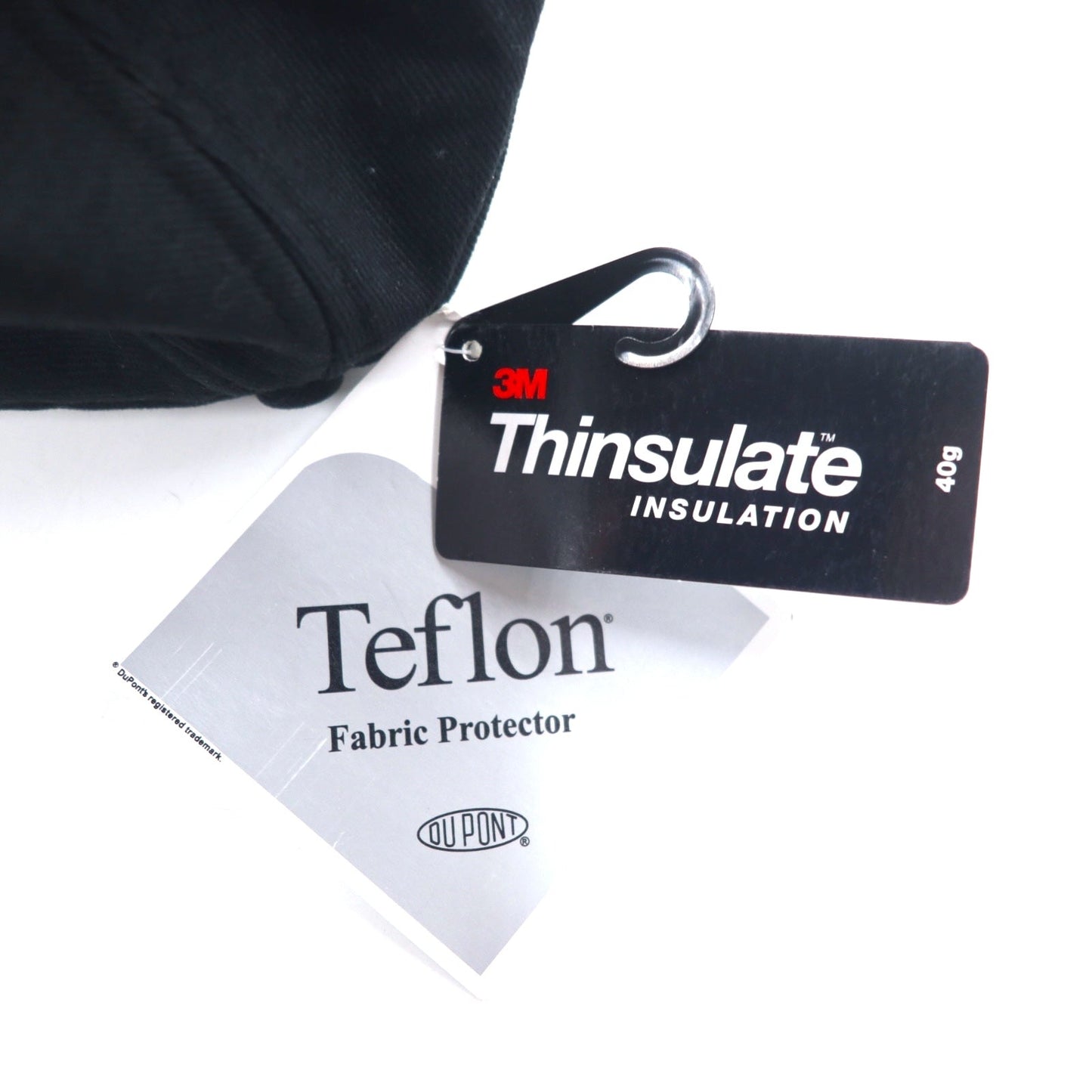 3M Thinsulate INSULATION Teflon ベースボールキャップ L ブラック コットン 中綿 耳あて イヤーフラップ 裏地フリース ドローコード 未使用品