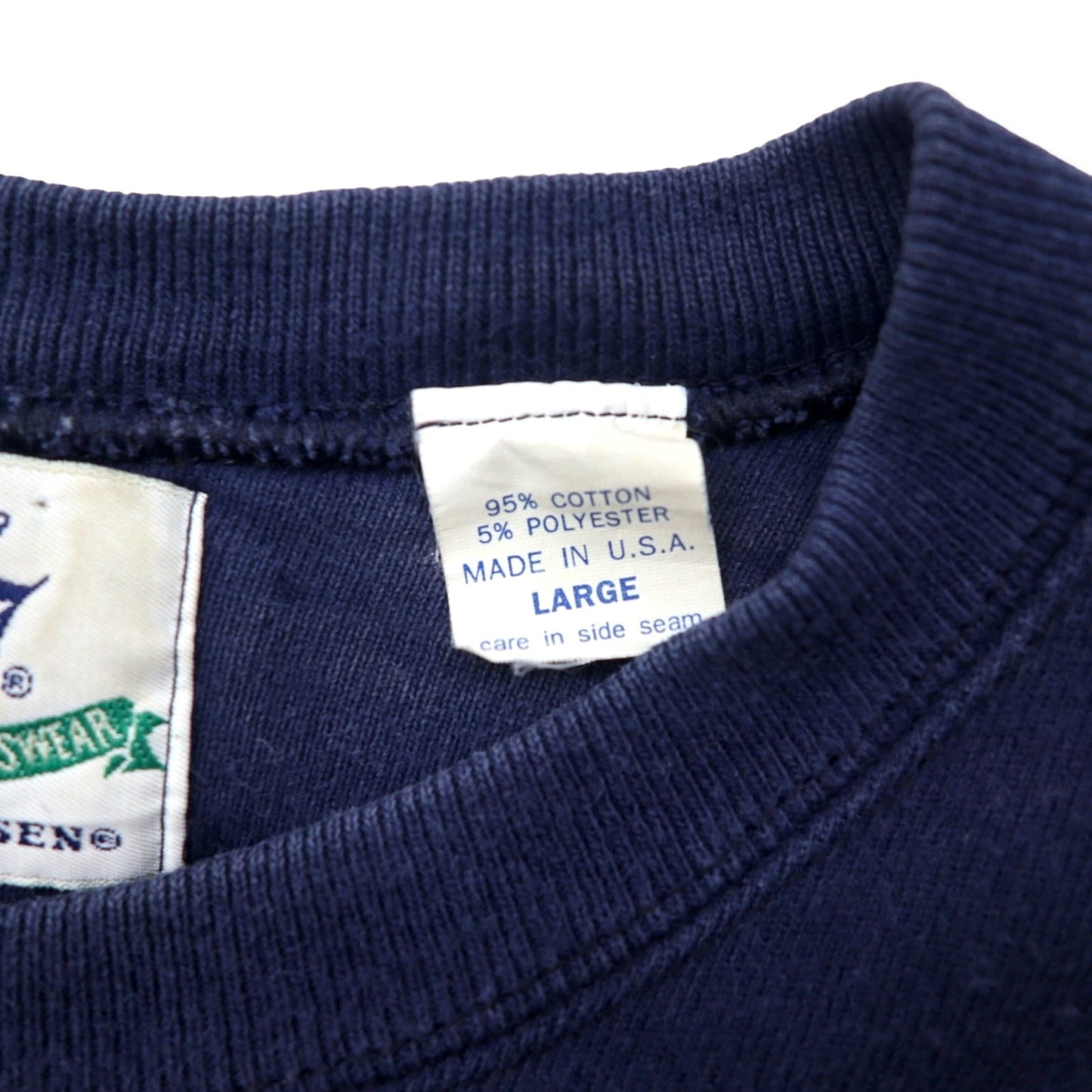 417 by VAN HEUSEN USA製 80年代 プリント スウェット L ネイビー コットン 裏起毛 GOLF