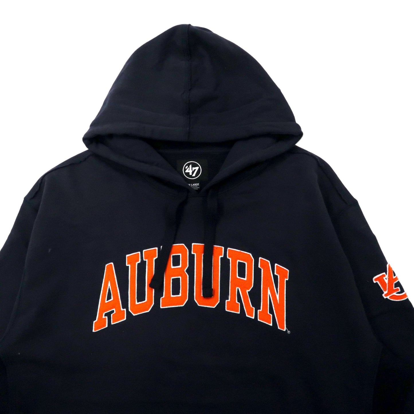 47BRAND ビッグサイズ カレッジパーカー XXL ブラック コットン NCAA AUBURN TIGERS ペルー製 未使用品