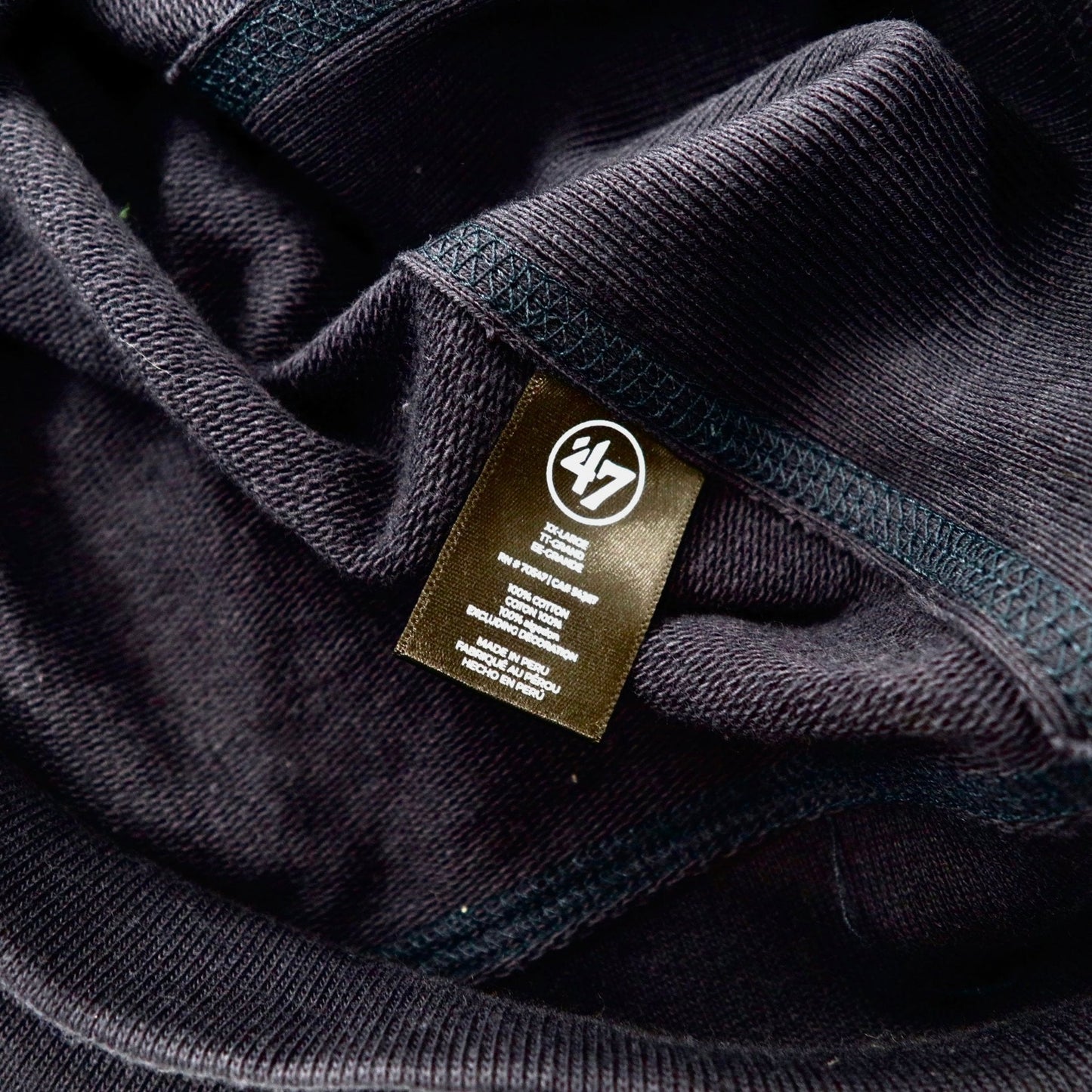 47BRAND ビッグサイズ カレッジパーカー XXL ブラック コットン NCAA AUBURN TIGERS ペルー製 未使用品