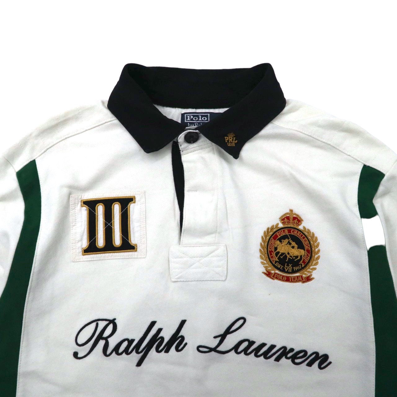 Polo by Ralph Lauren ビッグサイズ ラガーシャツ XL ホワイト コットン CUSTOM FIT ロゴ刺繍 POLO CHALLENGE CUP