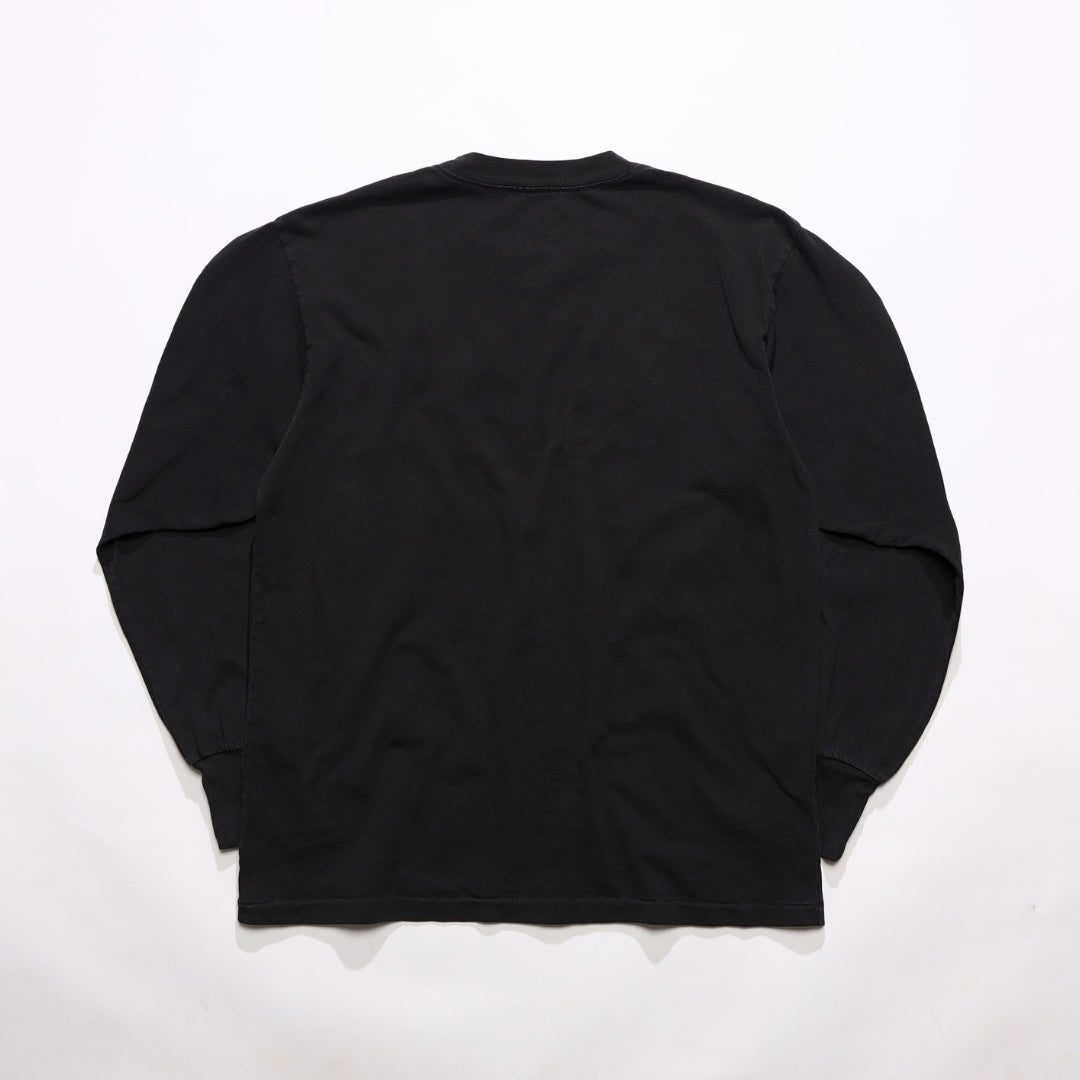 DRY COTTON JERSEY EMBROIDERY L/STEE/BLACK