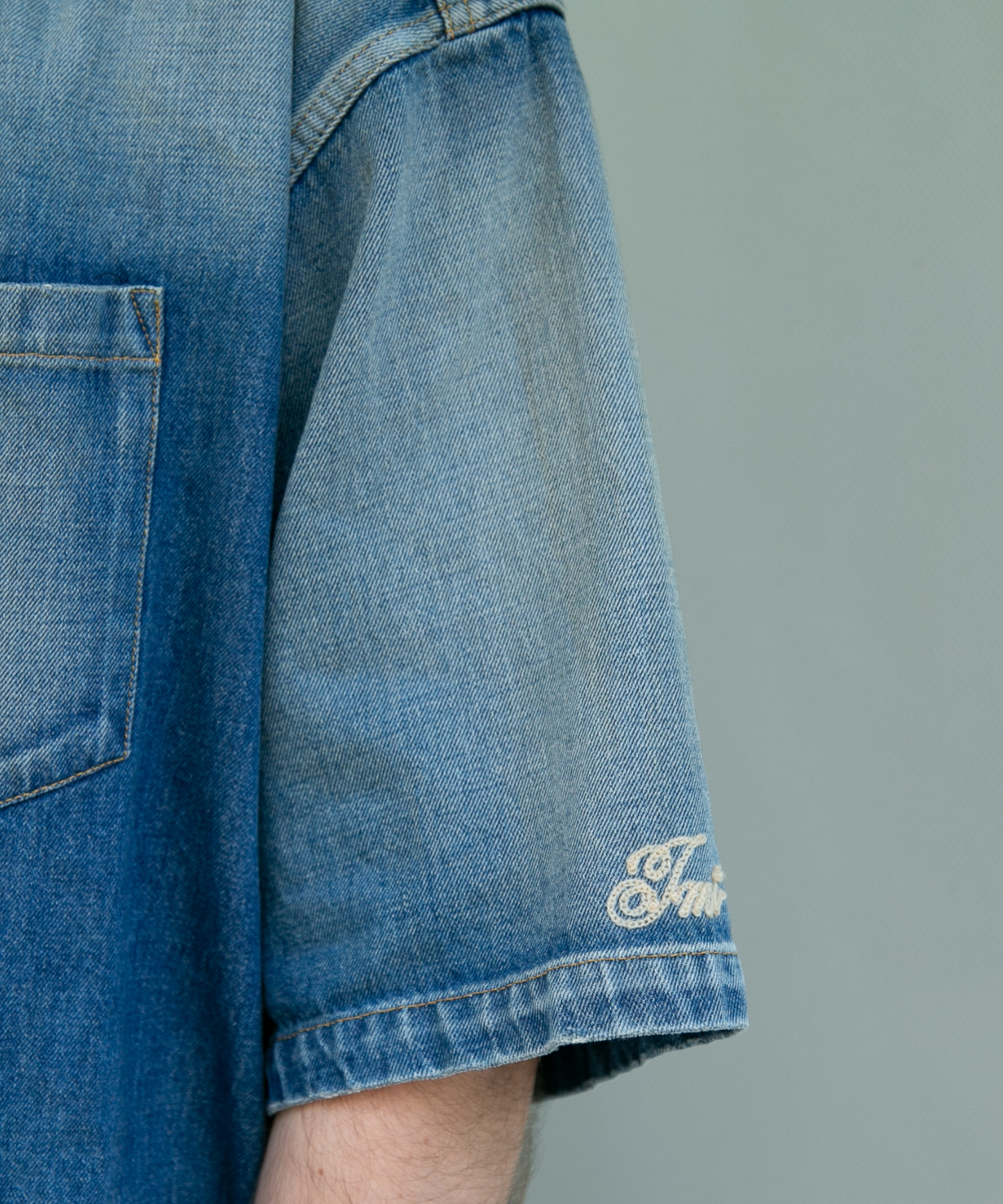 10oz DENIM SHORT SLEEVE SHIRTS(OVERSIZED)