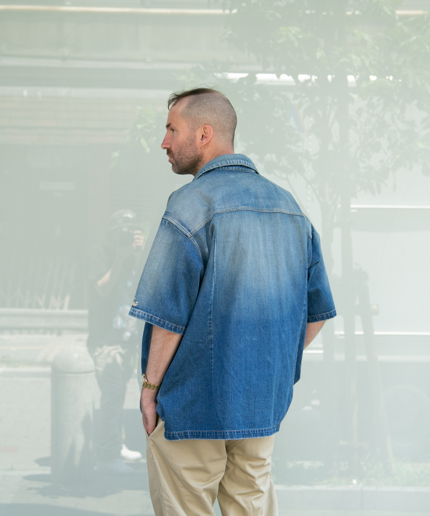 10oz DENIM SHORT SLEEVE SHIRTS(OVERSIZED)