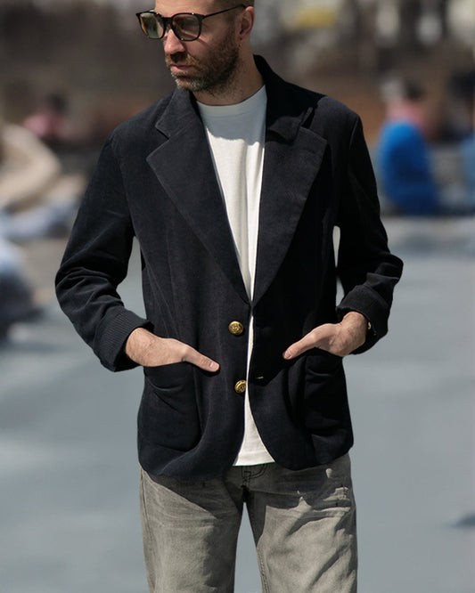 CORDUROY SINGLE JACKET/NAVY