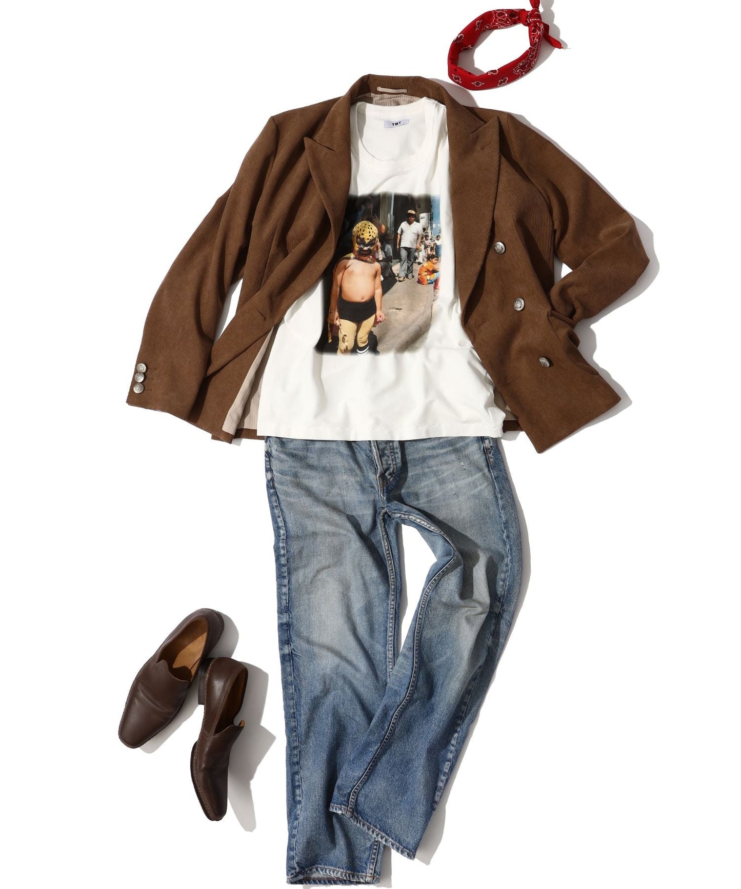 CORDUROY DOUBLE JACKET/BROWN