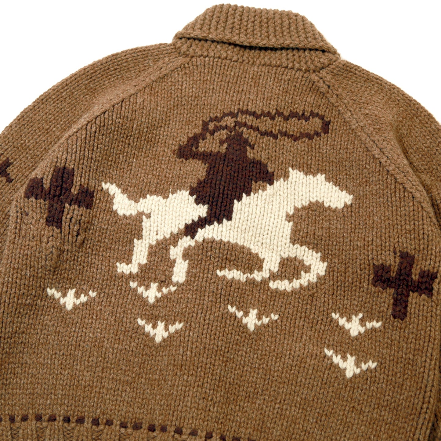 ROUGH GAUGE COWICHAN CARDIGAN/ BROWN