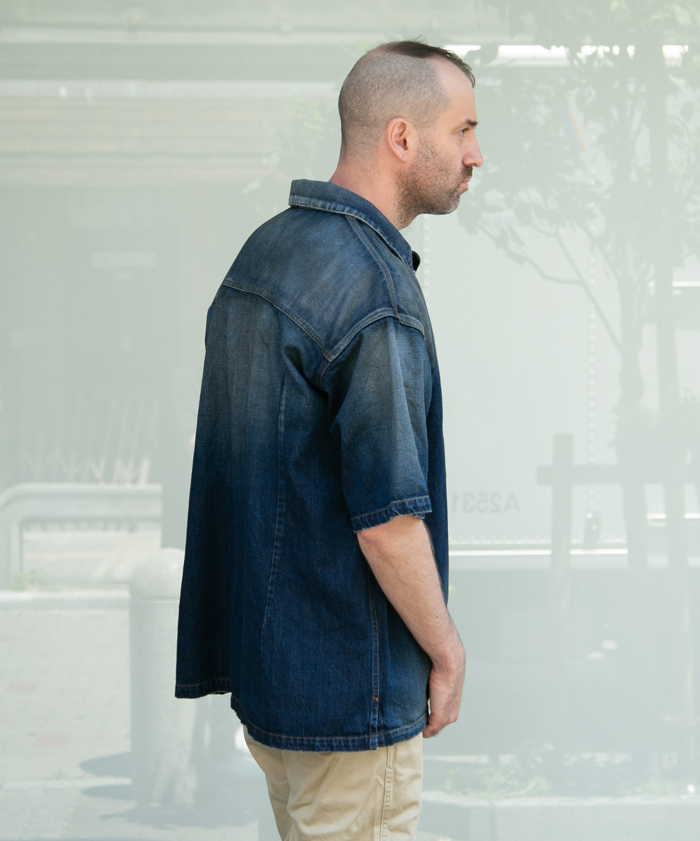 10oz DENIM SHORT SLEEVE SHIRTS(OVERSIZED)