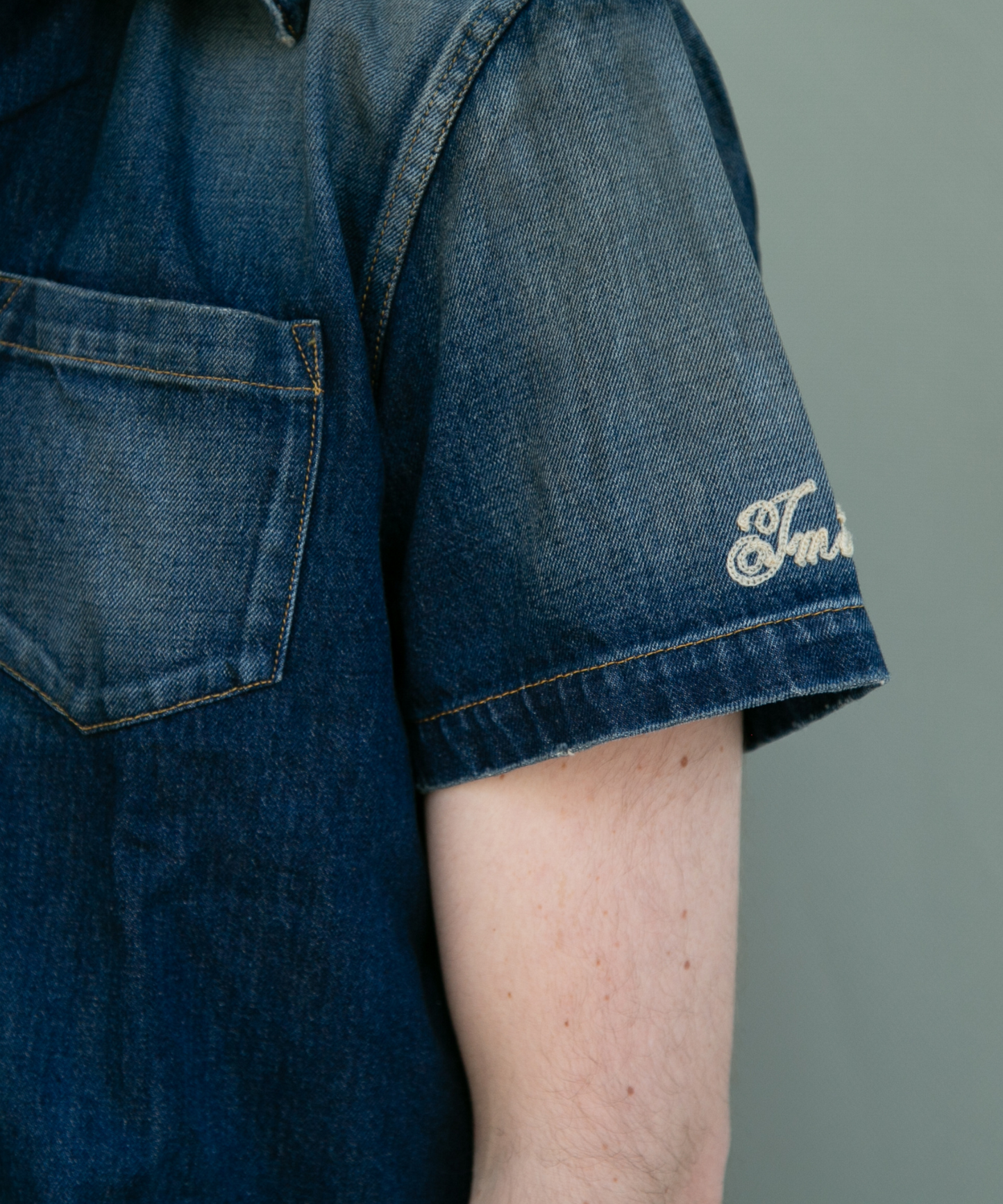 10oz DENIM SHORT SLEEVE SHIRTS(REGULAR FIT)