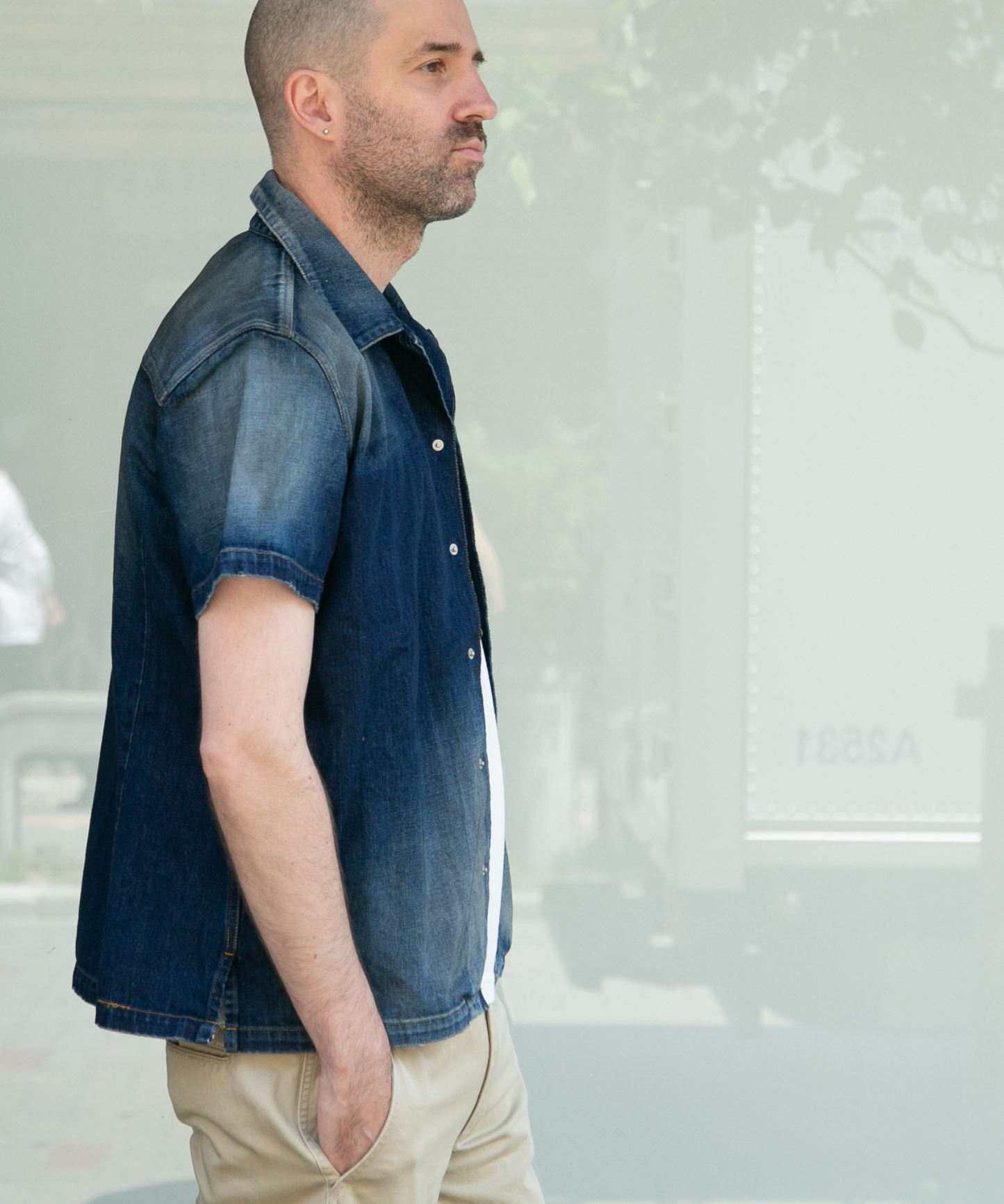 10oz DENIM SHORT SLEEVE SHIRTS(REGULAR FIT)