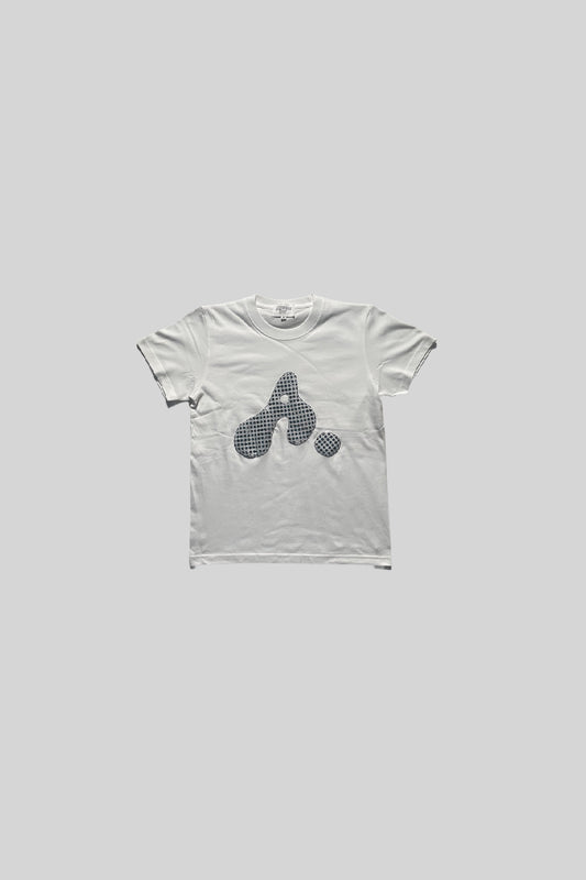 WOMAN's "A" LOGO TEE(SPANGLE SILVER)
