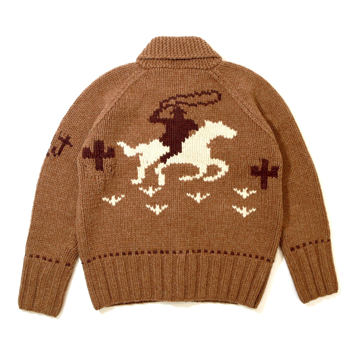 ROUGH GAUGE COWICHAN CARDIGAN/ BROWN