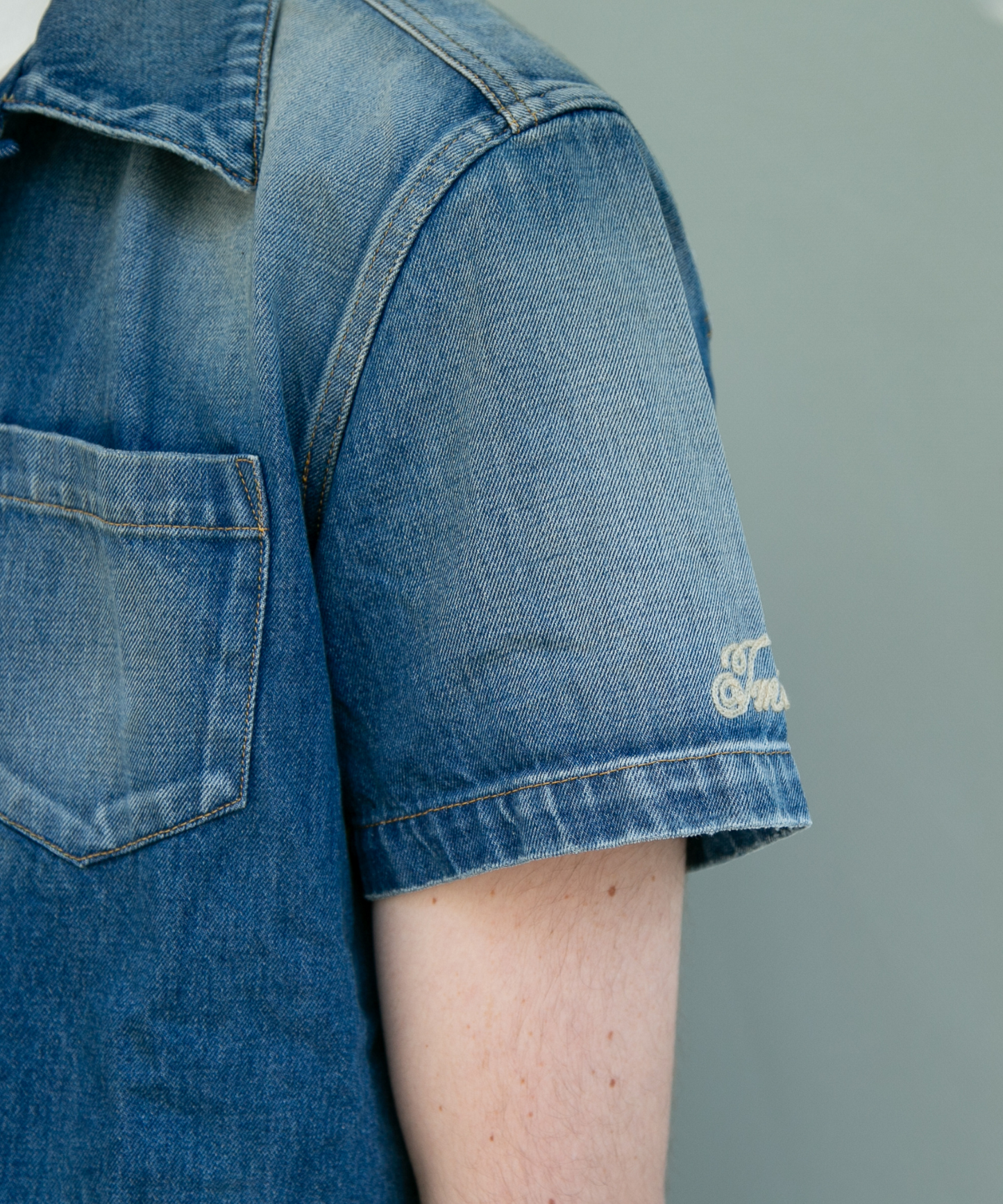 10oz DENIM SHORT SLEEVE SHIRTS(REGULAR FIT)