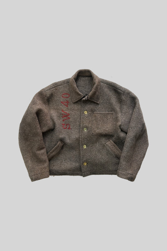 CUSTOM ORDER "MILITARY WOOL TRUCKER JACKET(BROWN)"