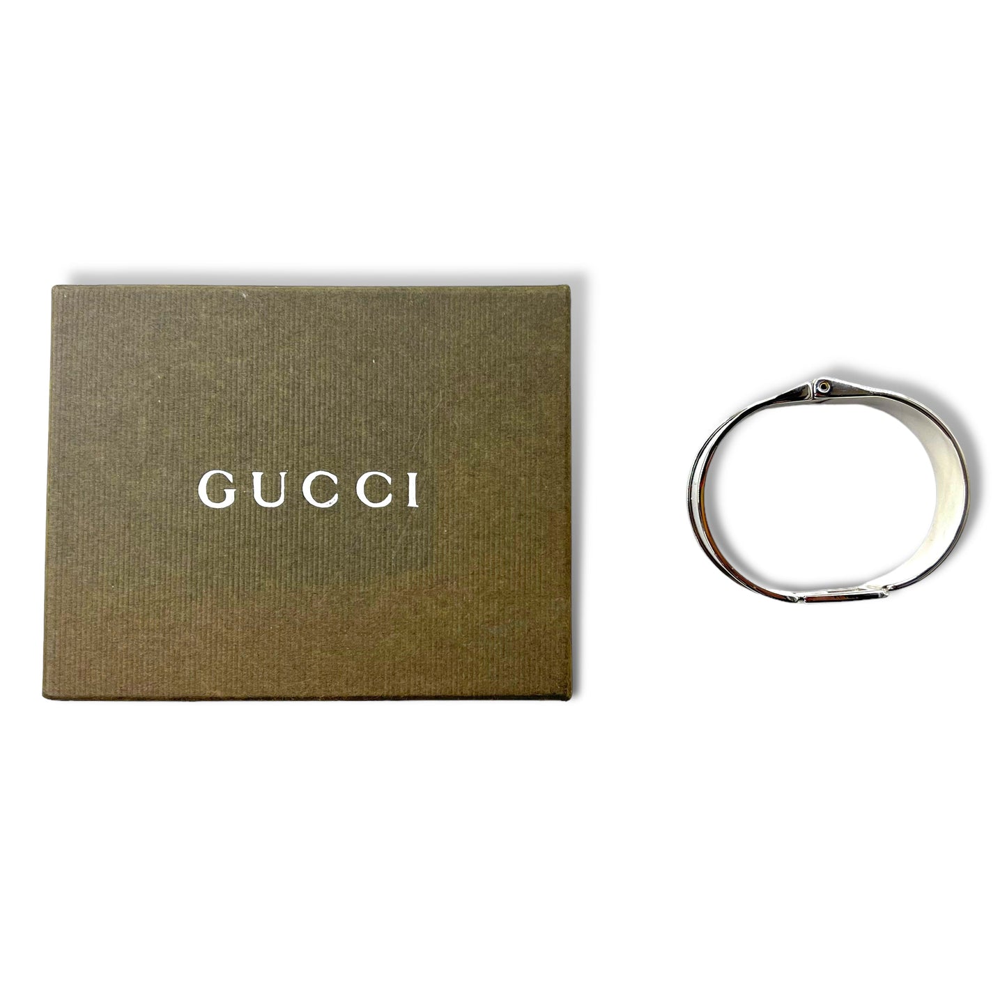 GUCCI Gアイコン ロゴモチーフ ブレスレット バングル シルバー イタリア製