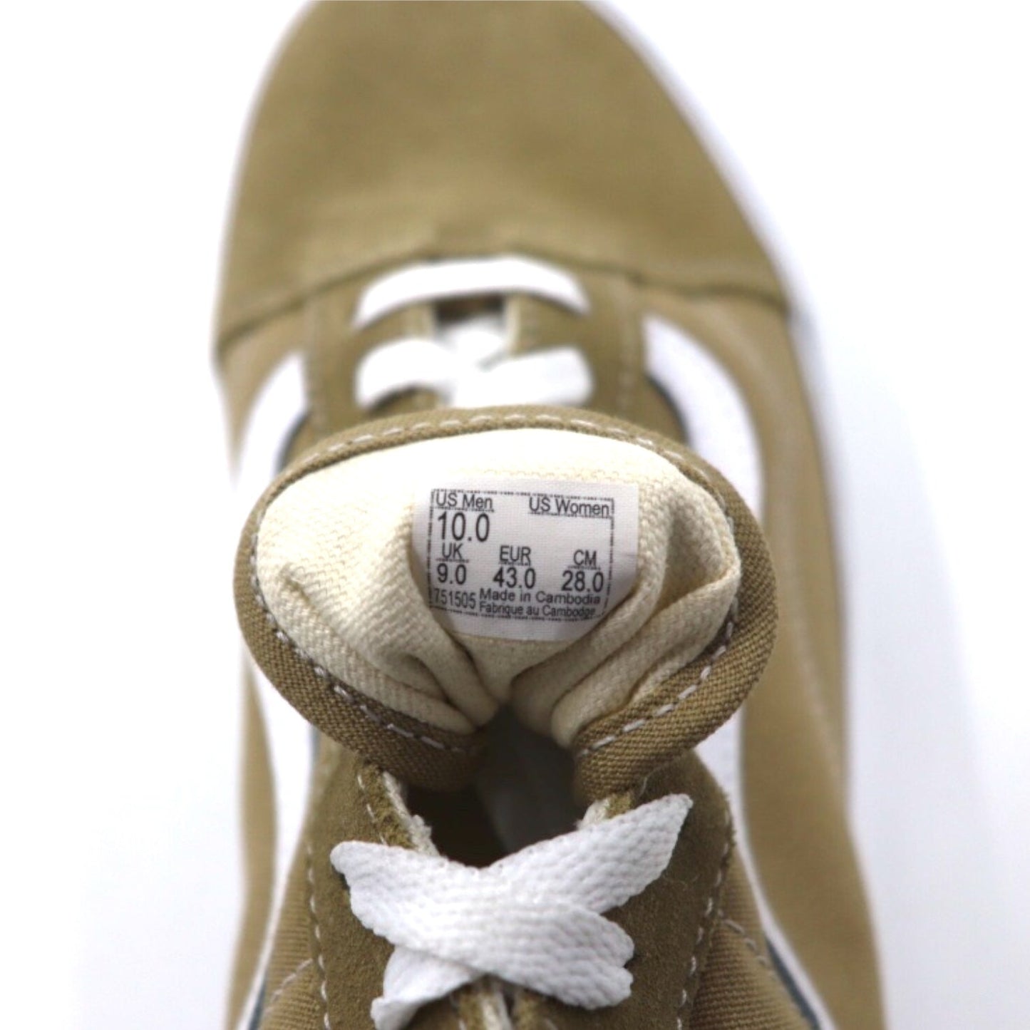 VANS オールドスクール スニーカー 28cm ベージュ キャンバス スエードレザー OLD SKOOL 751505 未使用品