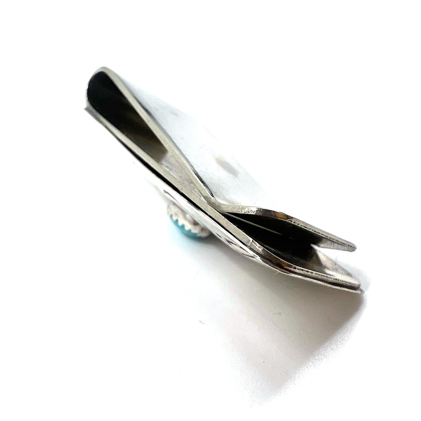 Navajo Indian Jewelry Money Clip Turquoise ナバホ族 インディアンジュエリー マネークリップ ターコイズ スタンプワーク