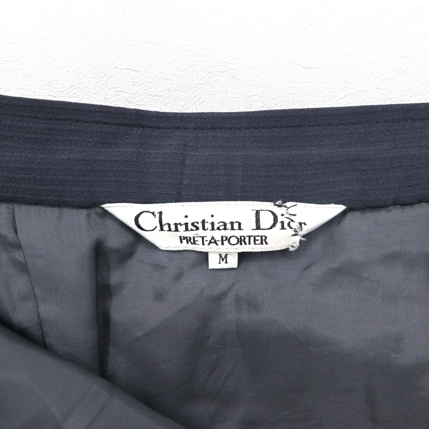 Christian Dior オールド PRET-A-PORTER プリーツスカート M グレー ウール 日本製