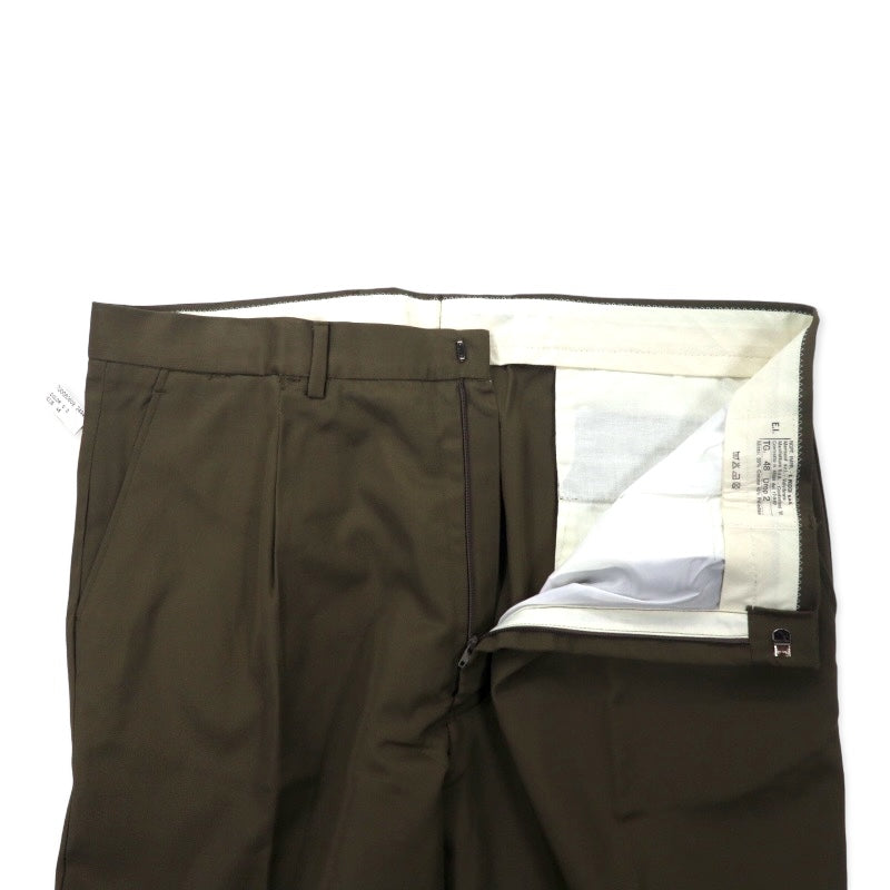 ITALIAN ARMY 90年代 イタリア軍 E.I. トラウザーズ スラックスパンツ 48 カーキ コットン ミリタリー E.PECCI s.a.s 聖林公司 取り扱い デッドストック 未使用品