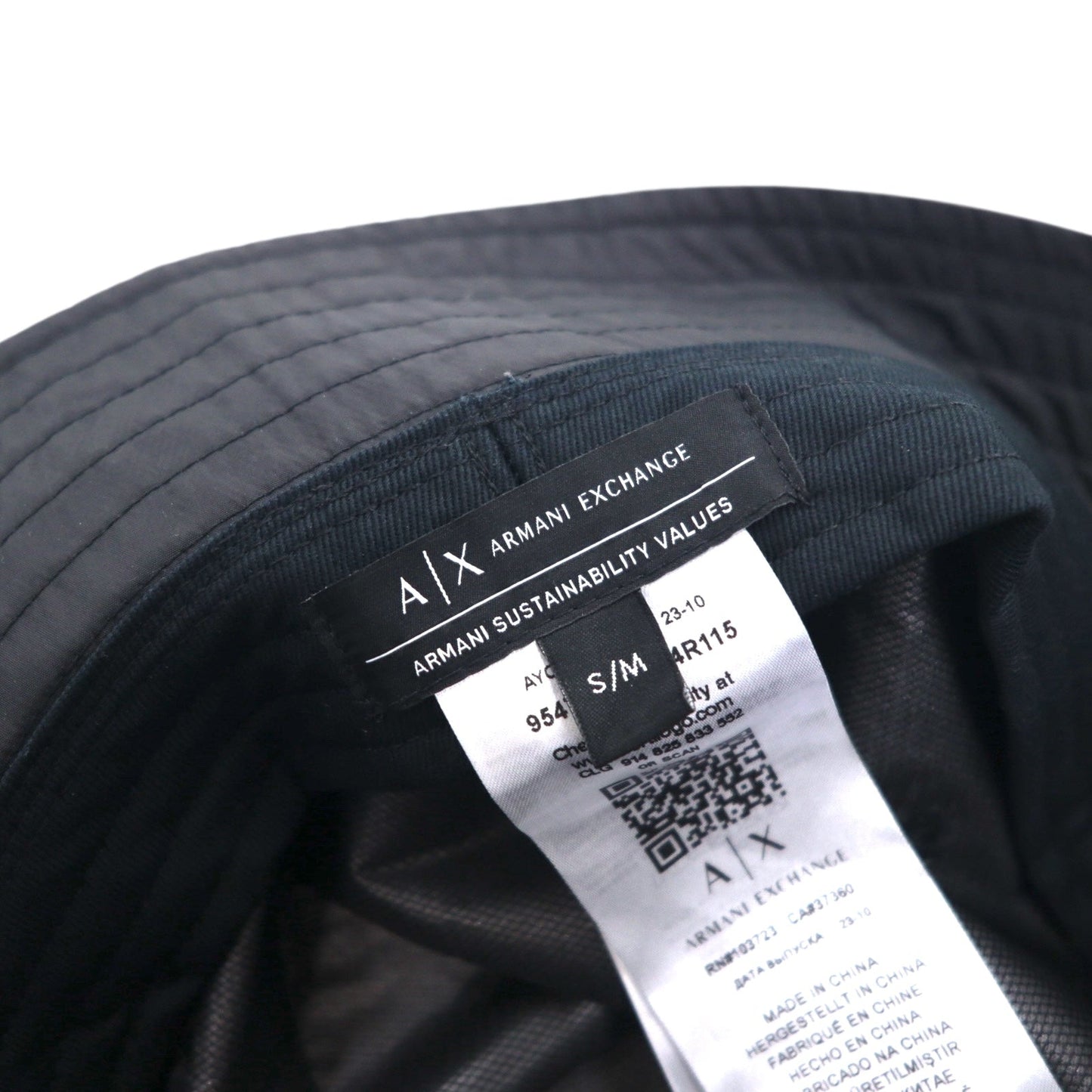 A|X ARMANI EXCHANGE バケットハット S/M ブラック mixmag BE AXロゴパッチ