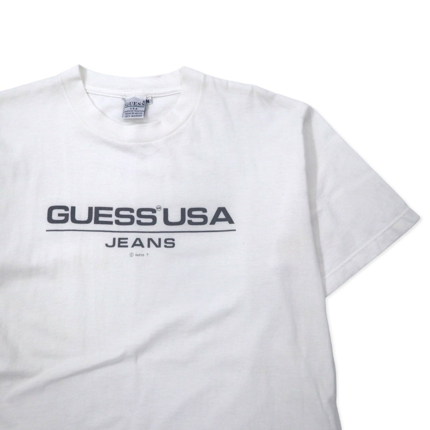 GUESS U.S.A. 90年代 ロゴプリント Tシャツ M ホワイト コットン メキシコ製
