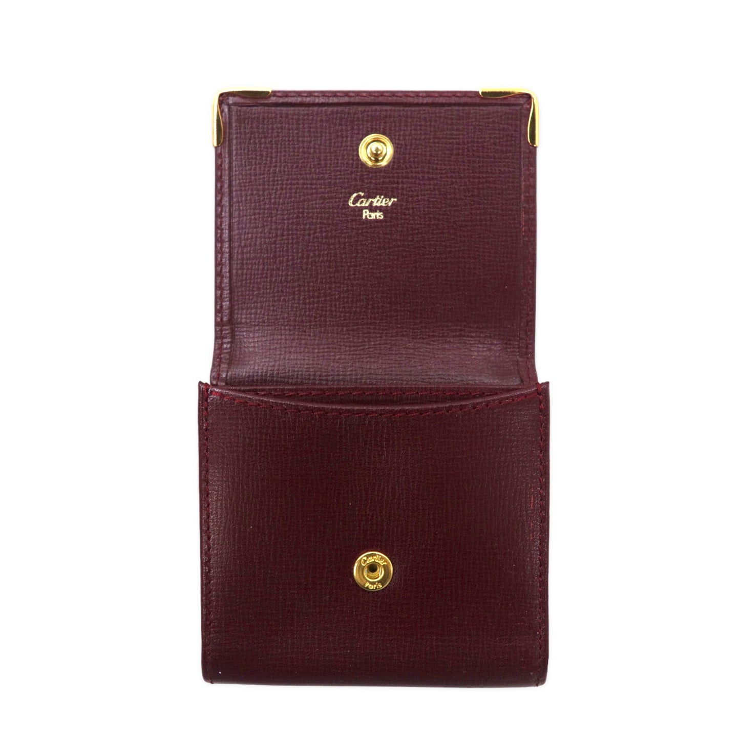 Cartier マストライン コインケース 小銭入れ ボルドー レザー フランス製