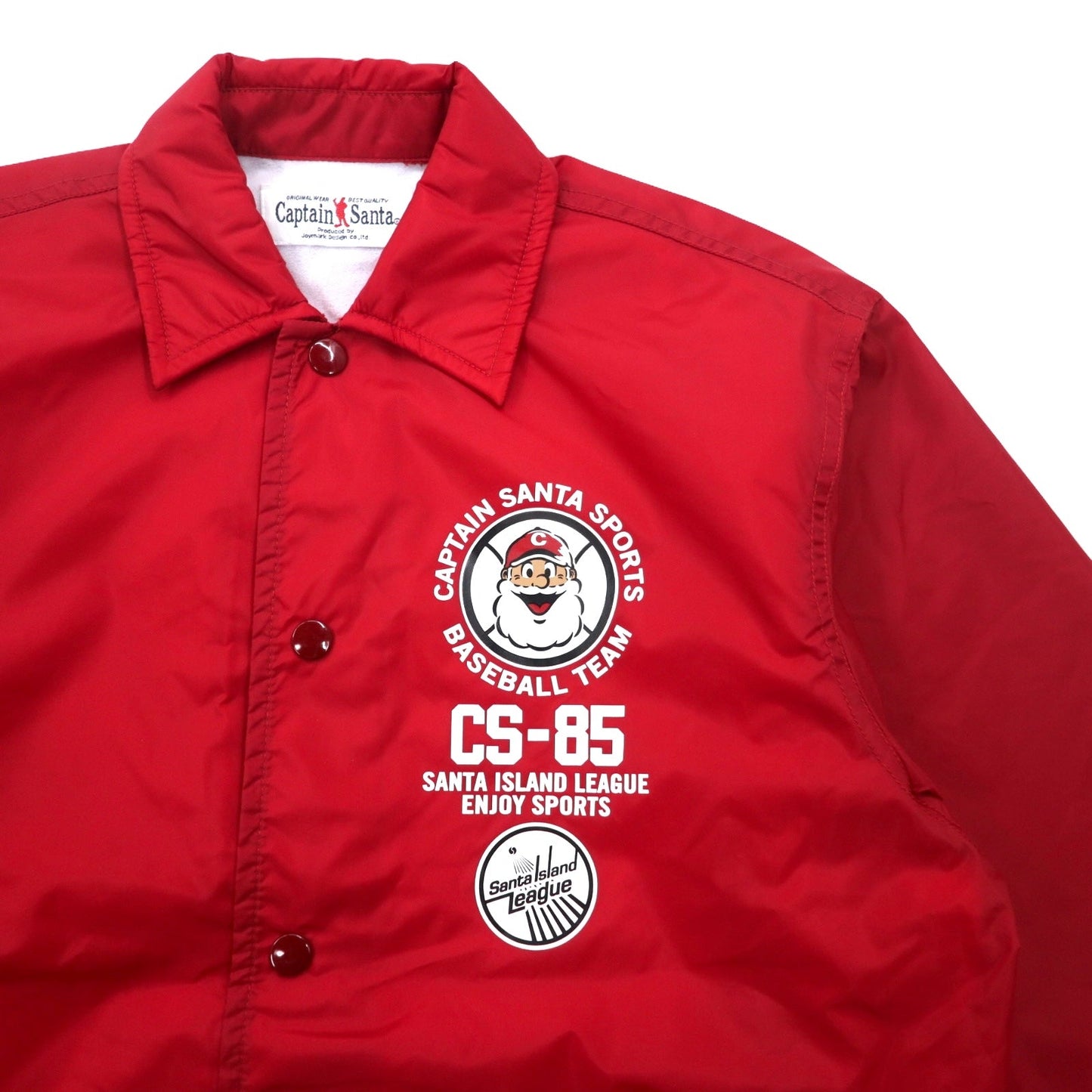 Captain Santa 90年代 コーチジャケット S レッド ナイロン ベースボール バックプリント