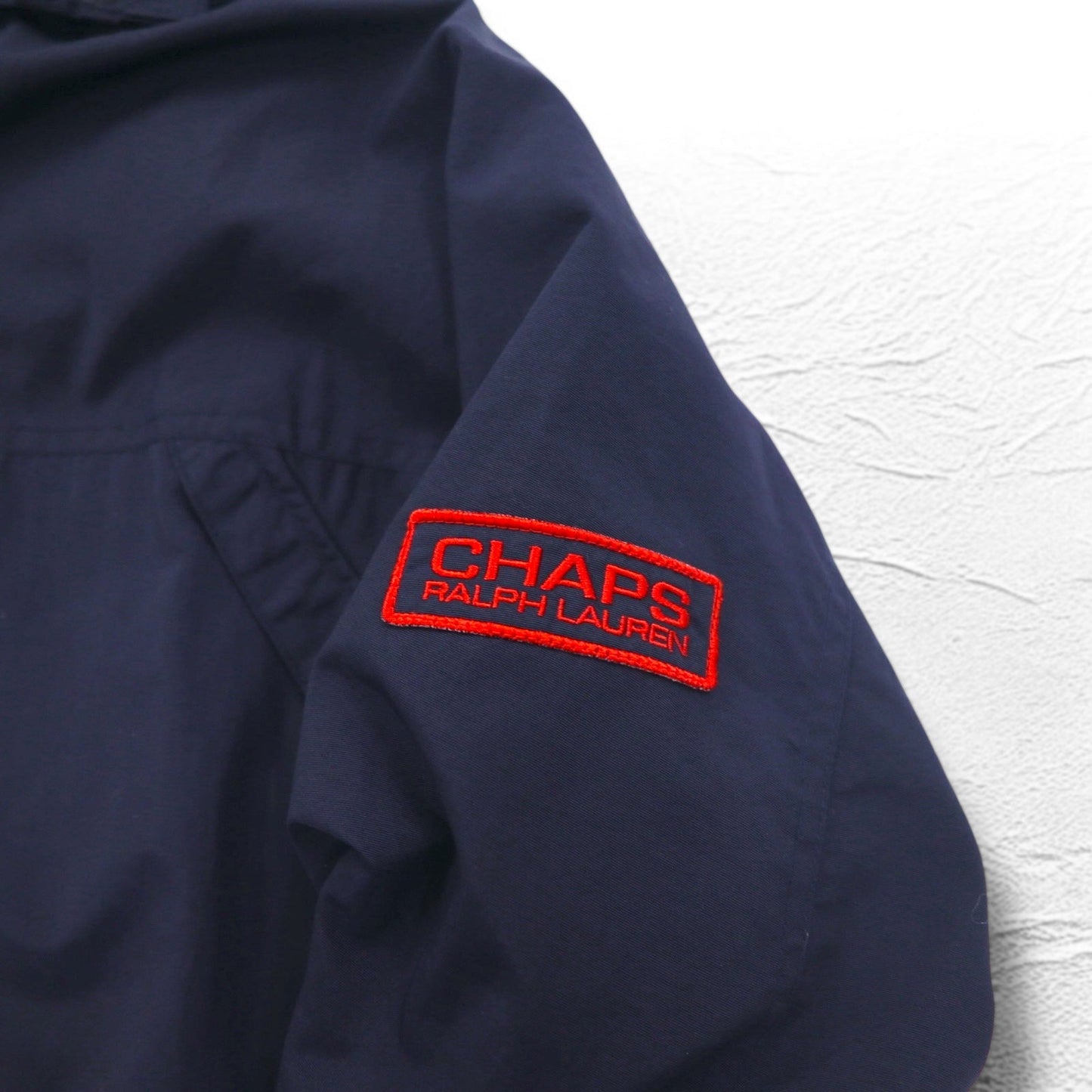 CHAPS RALPH LAUREN 90年代 シェルジャケット マウンテンパーカー XL ネイビー ナイロン フード収納式 ドローコード