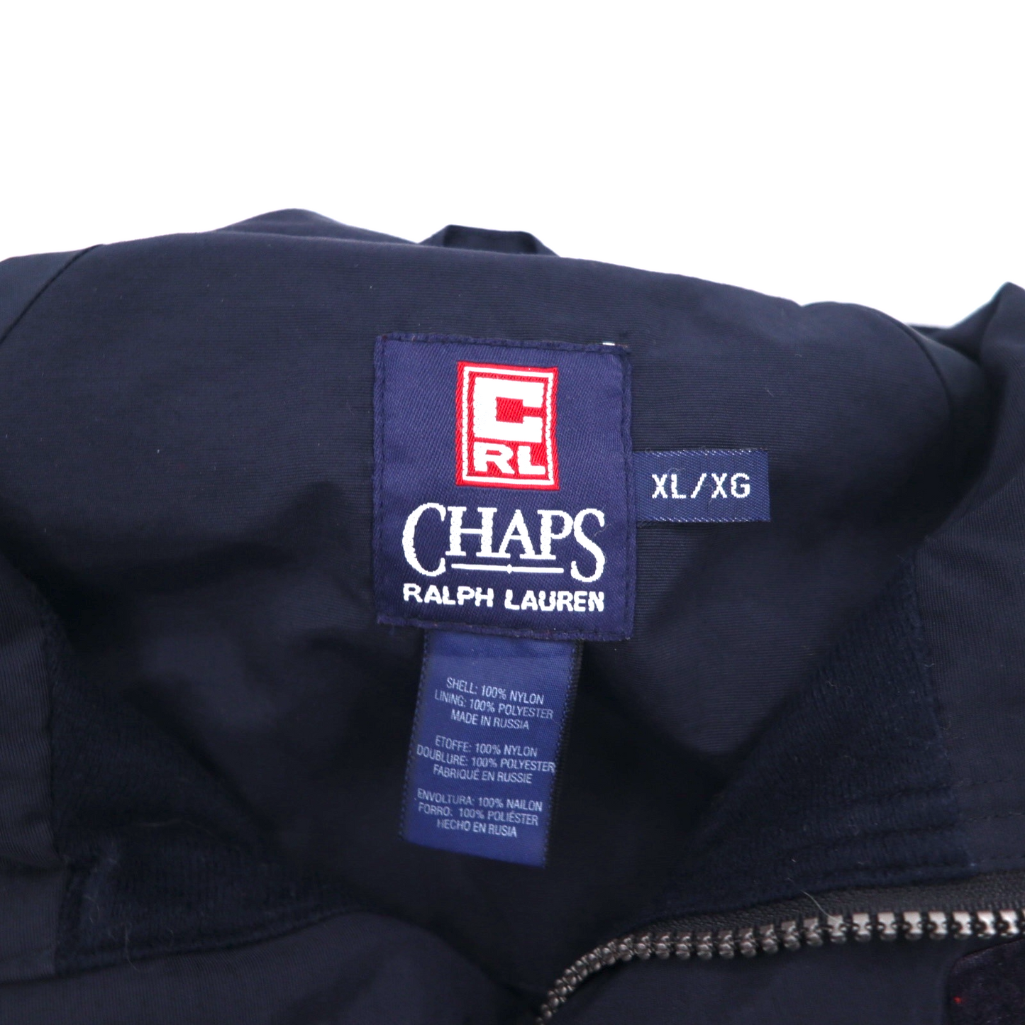 CHAPS RALPH LAUREN 90年代 シェルジャケット マウンテンパーカー XL ネイビー ナイロン フード収納式 ドローコード