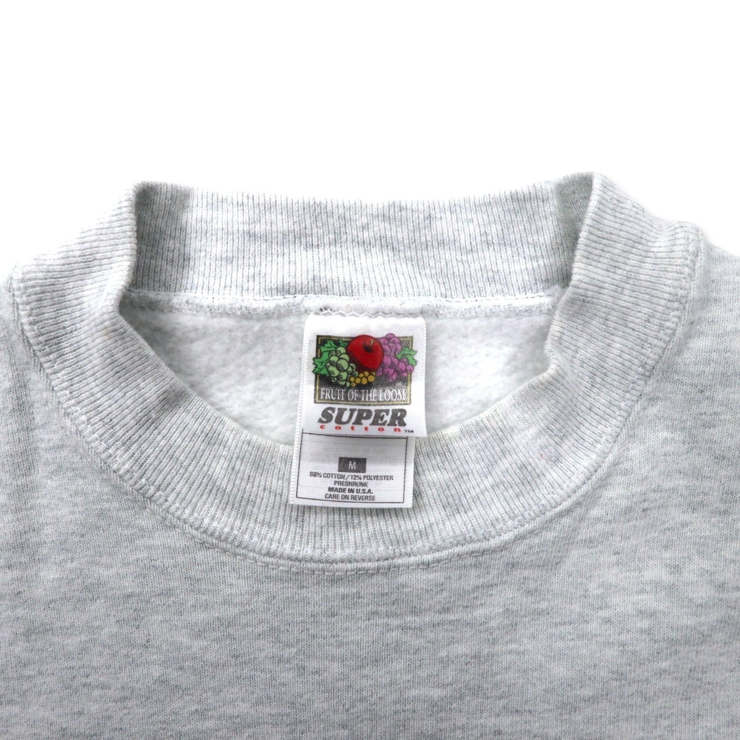 FRUIT OF THE LOOM USA製 90年代 SUPER COTTON ホッケー プリント スウェット M グレー コットン 裏起毛 CHASKA HOCKEY