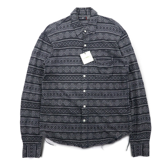 CASH CA カットオフ シャツ M グレー 総柄 ノルディック CAW11-SH0011 日本製