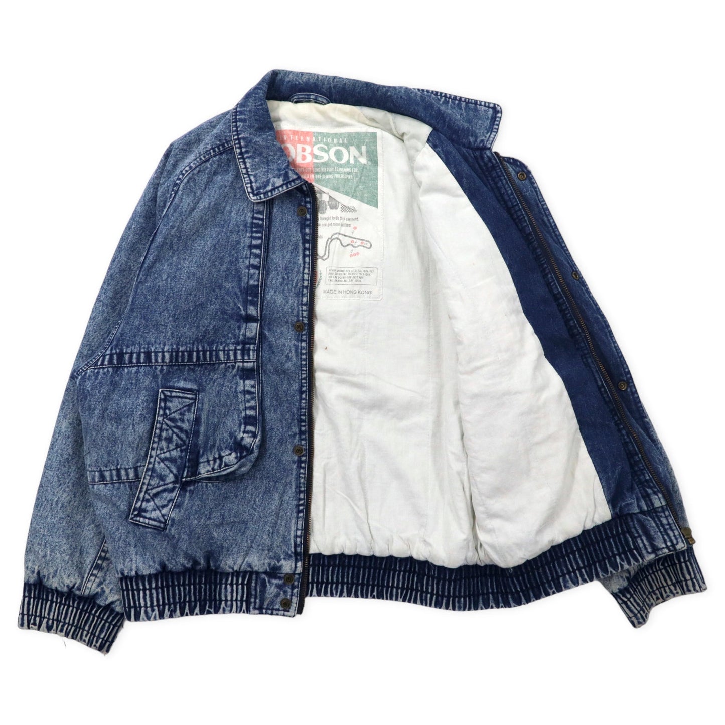 BOBSON 90年代 デニム ボンバージャケット M ブルー ケミカルウォッシュ