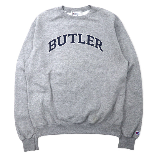 Champion カレッジ プリント スウェット XL グレー コットン 裏起毛 BUTLER エルサルバドル製