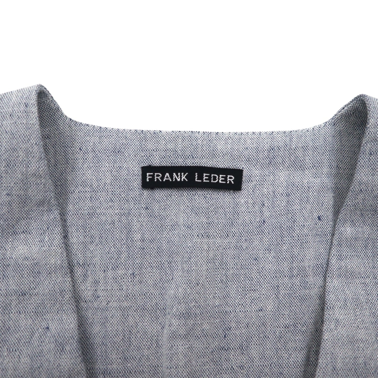 FRANK LEDER ドイツ製 リネン カーディガン ノーカラー ジャケット S グレー 0517080