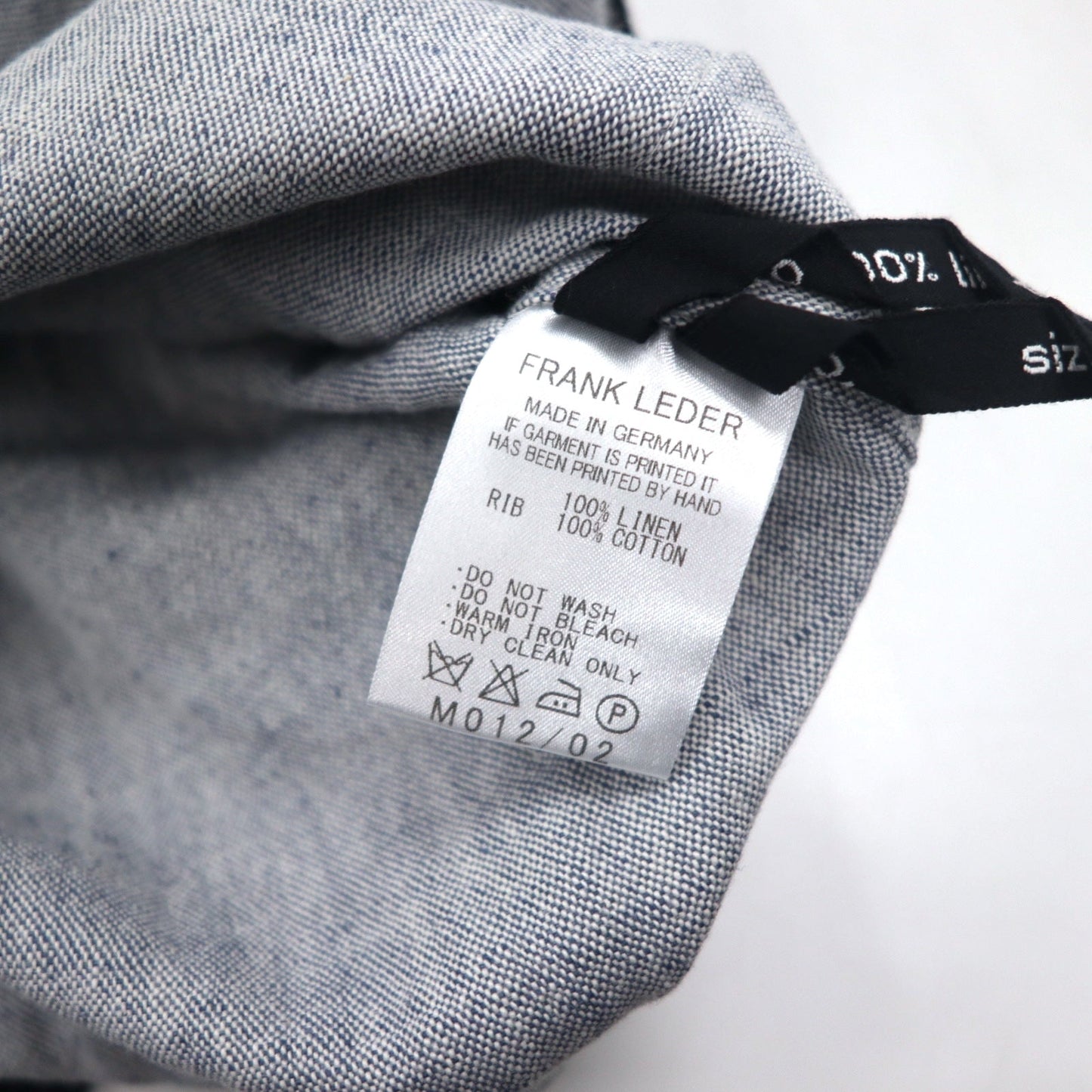 FRANK LEDER ドイツ製 リネン カーディガン ノーカラー ジャケット S グレー 0517080