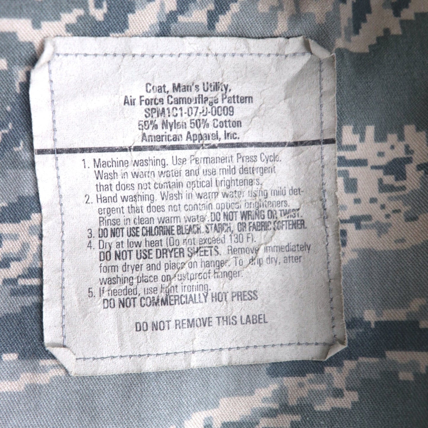 US AIR FORCE 米軍 USAF フィールドジャケット XL デジタル タイガーカモ ミリタリー Airman Battle Uniform 8415-01-536-4590 American Apparel